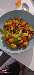 Poêlée de légumes et bacon