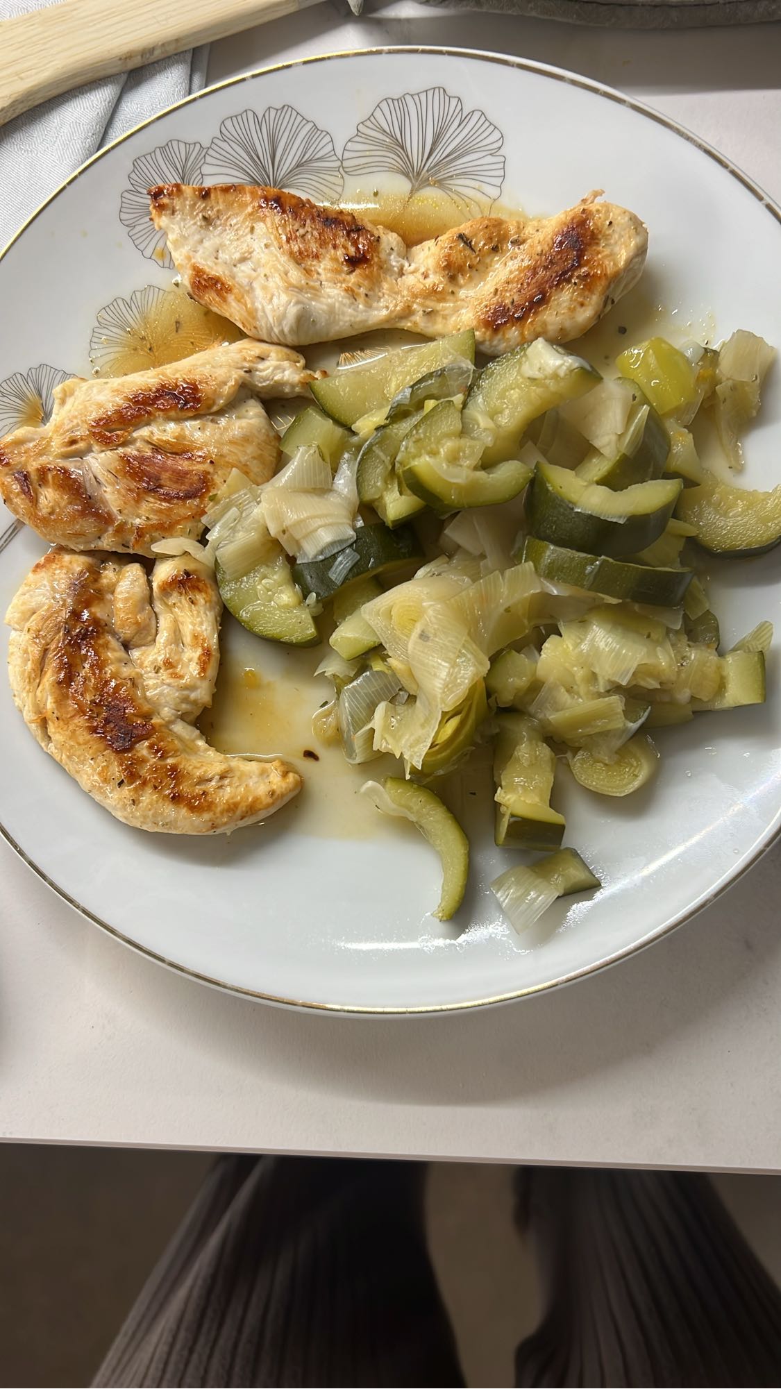 Poulet grillé aux légumes