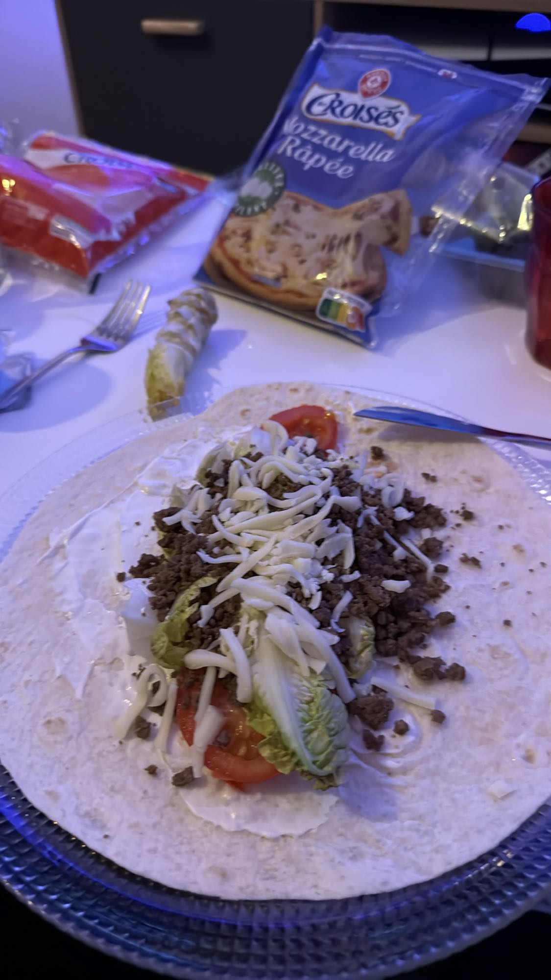 Wrap au bœuf et fromage