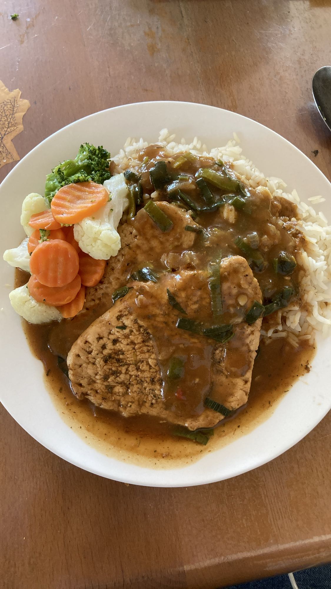 Schweinebraten mit Reis