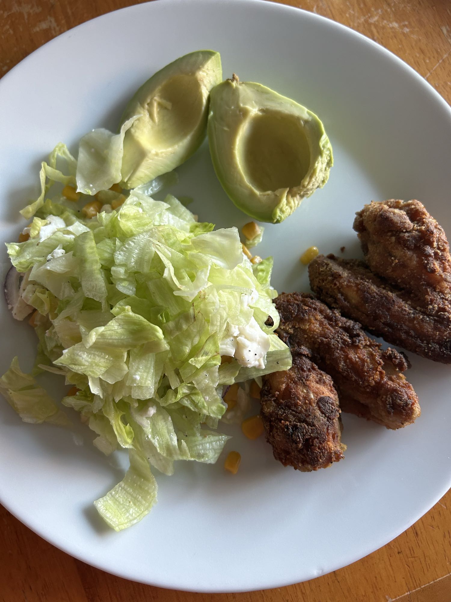 Friterad kyckling med sallad