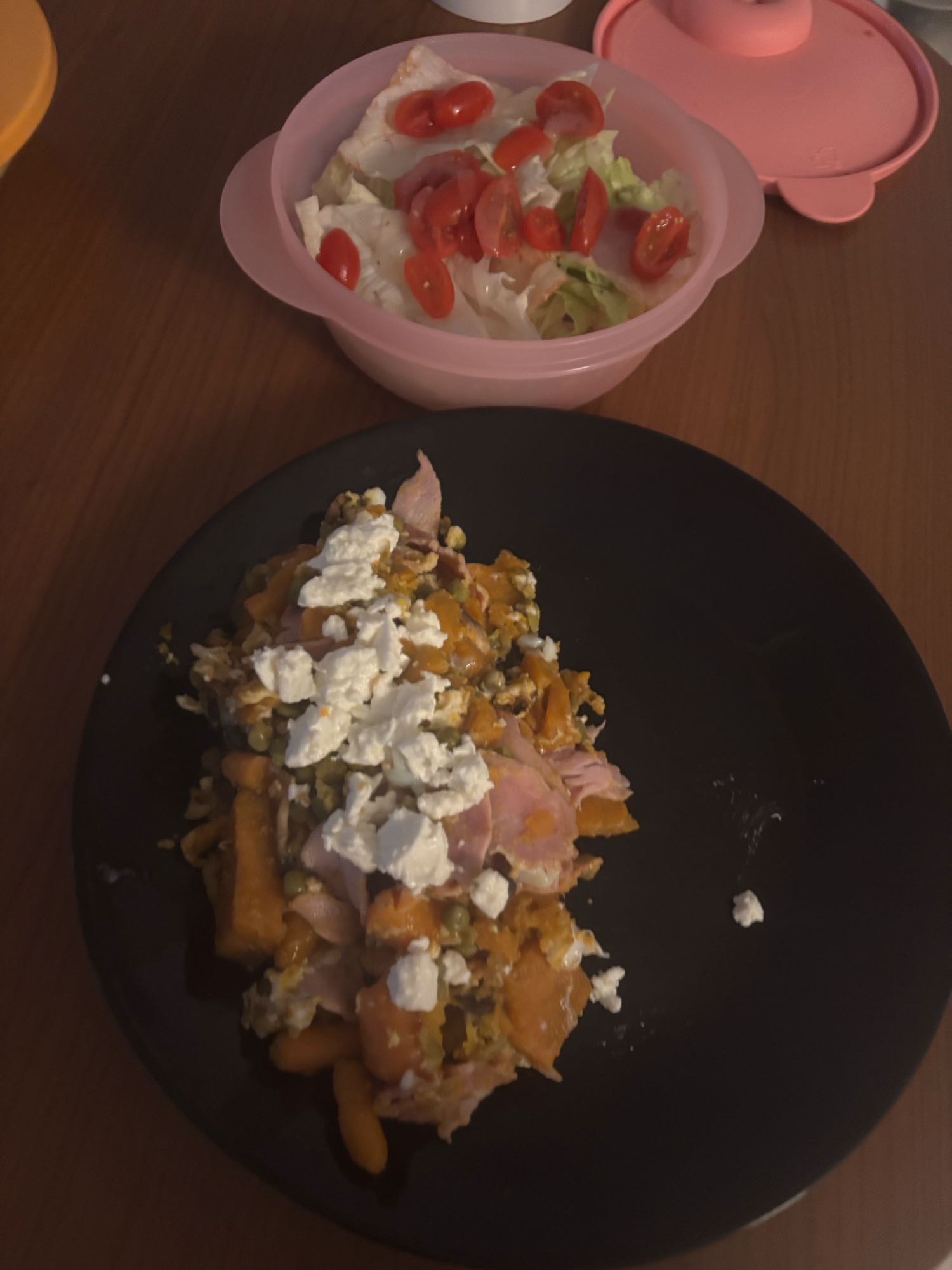 Salade et gratin de légumes