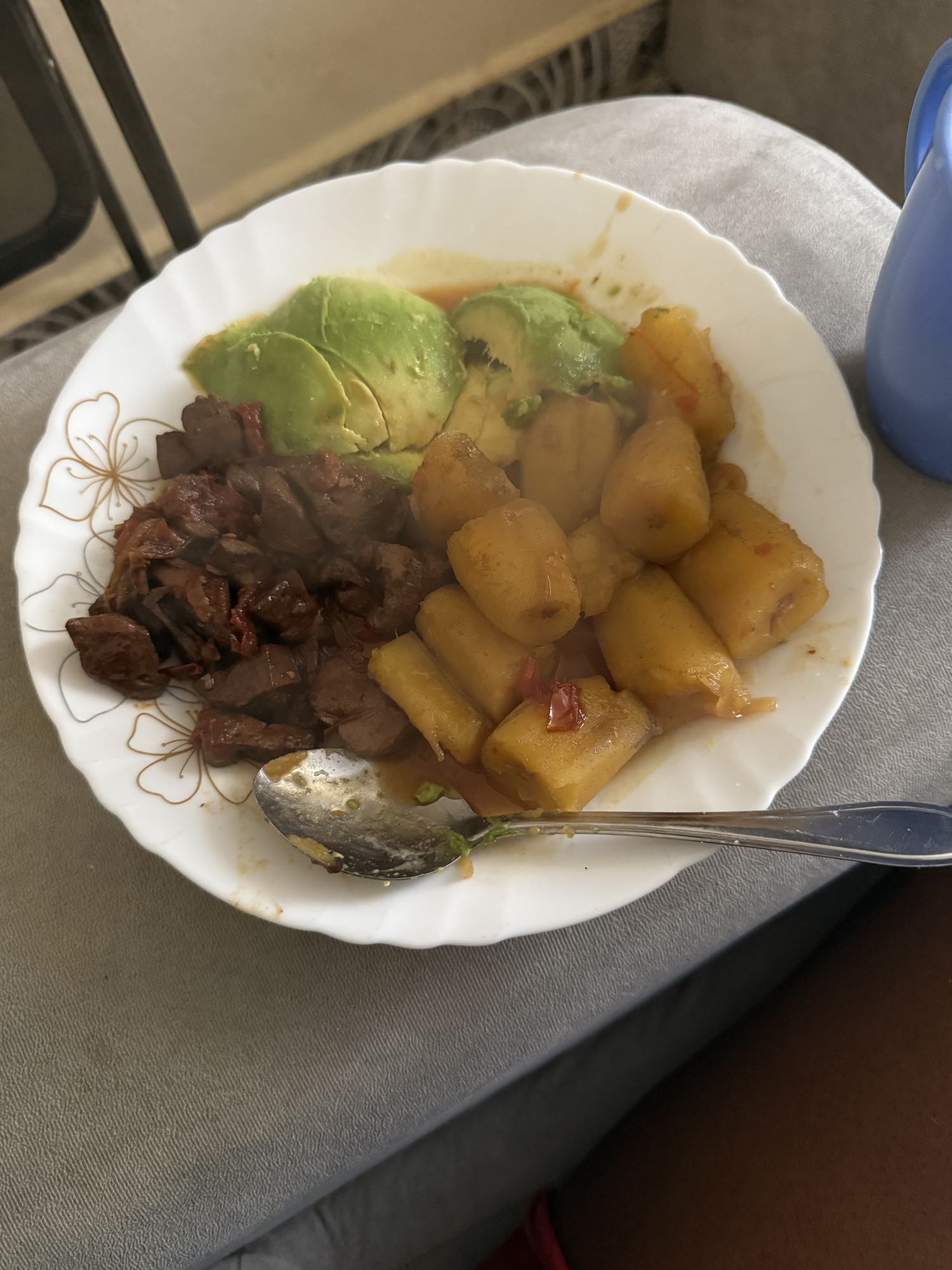 Stewed Plantains with Liver