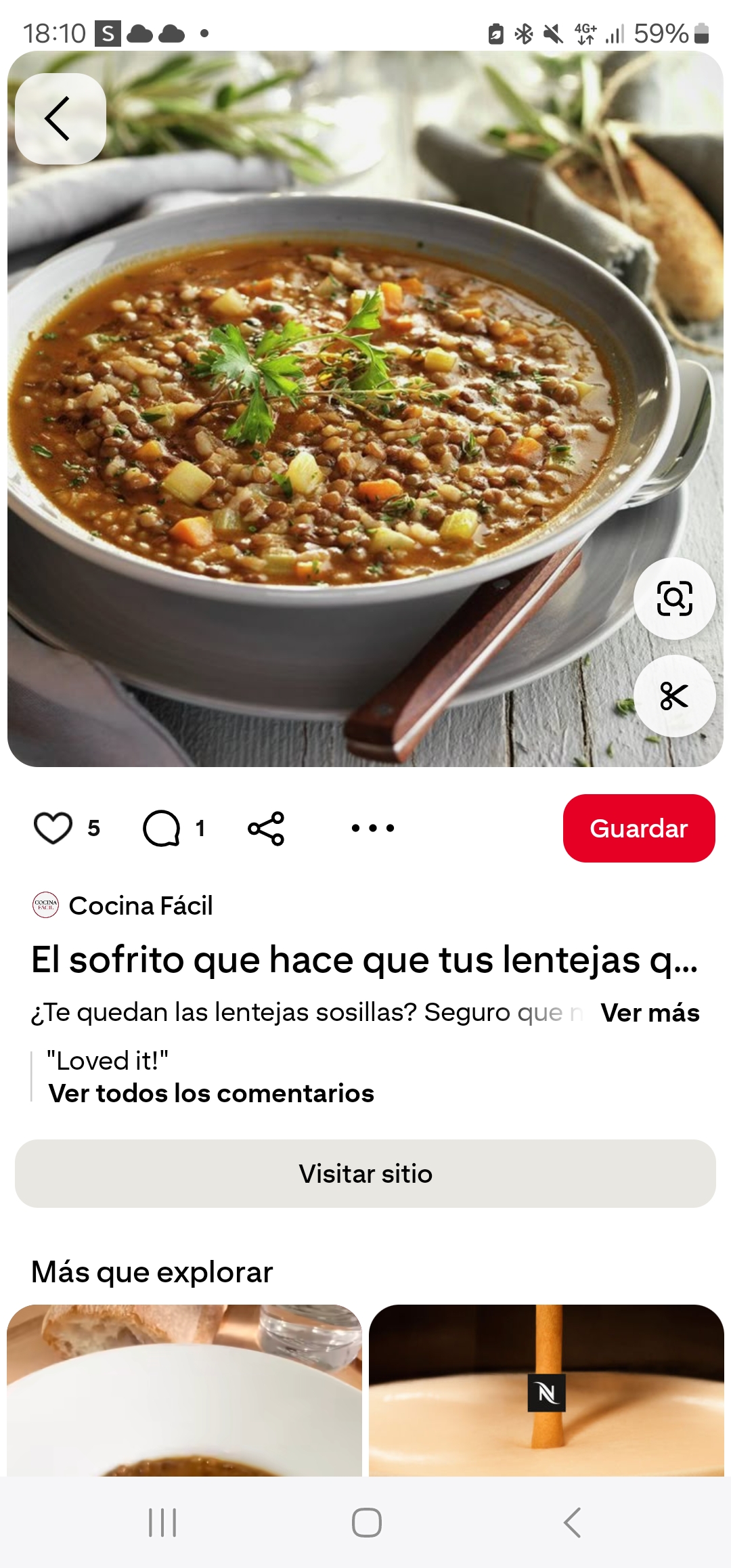 Sopa de lentejas