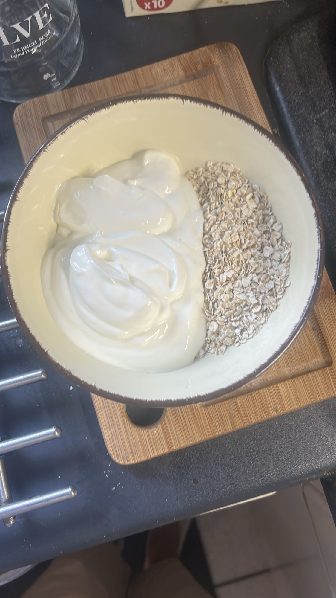 Yaourt et flocons d'avoine