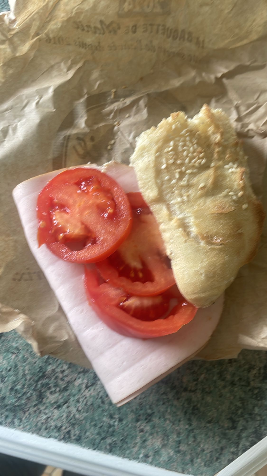 Sandwich jambon tomate