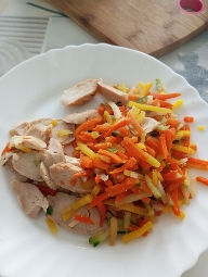 Poulet avec légumes