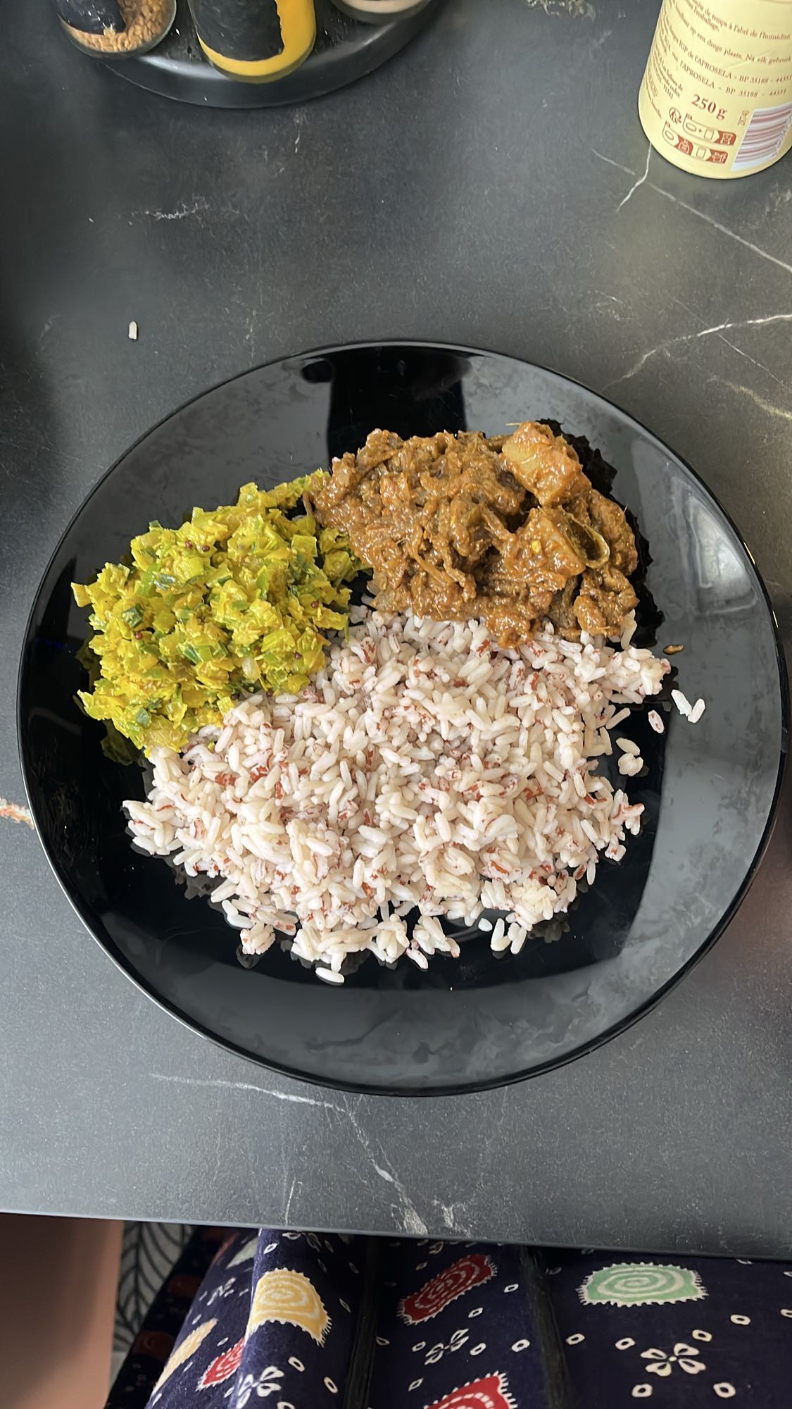 Riz et curry de bœuf