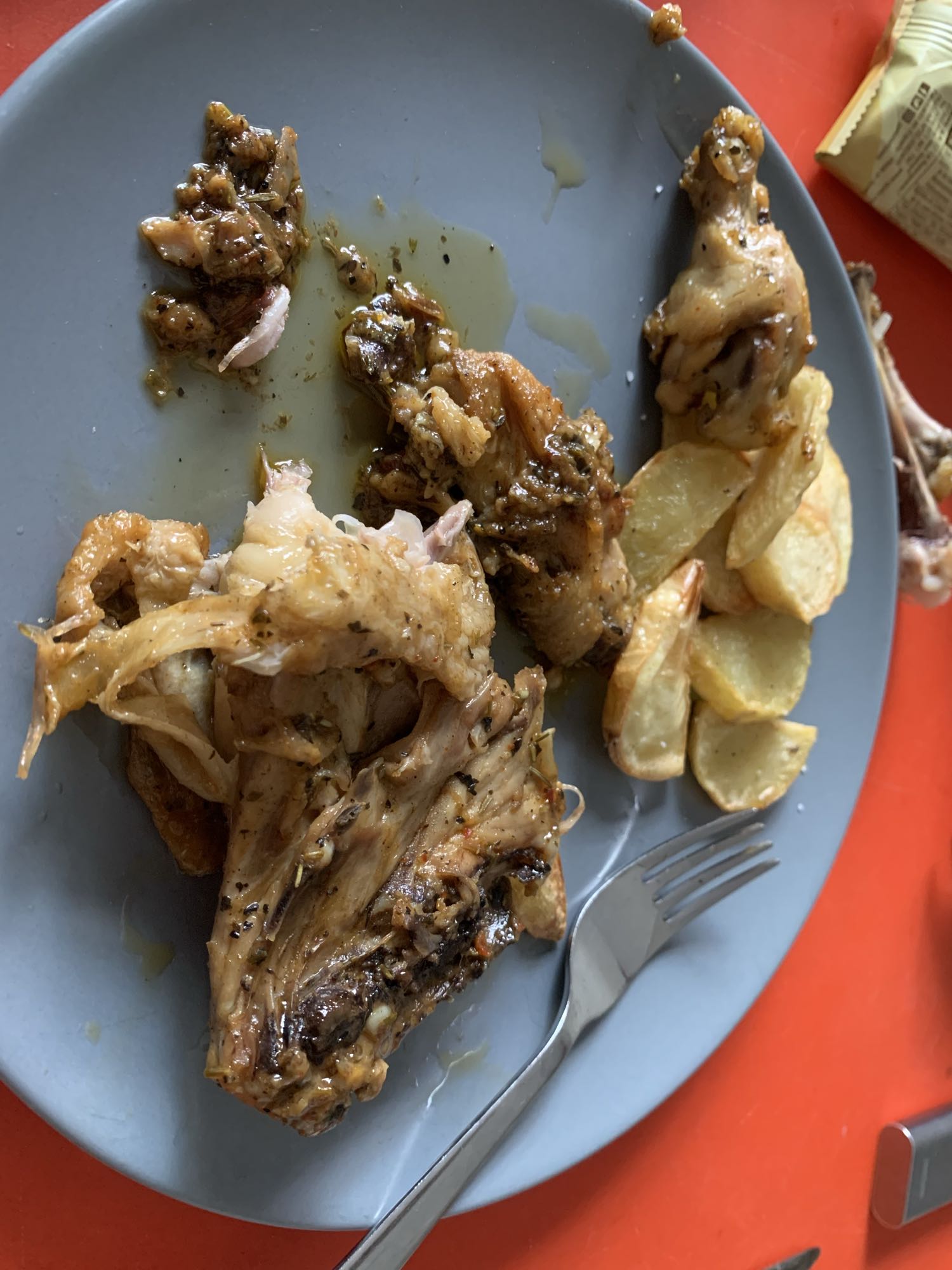 Pollo asado con papas