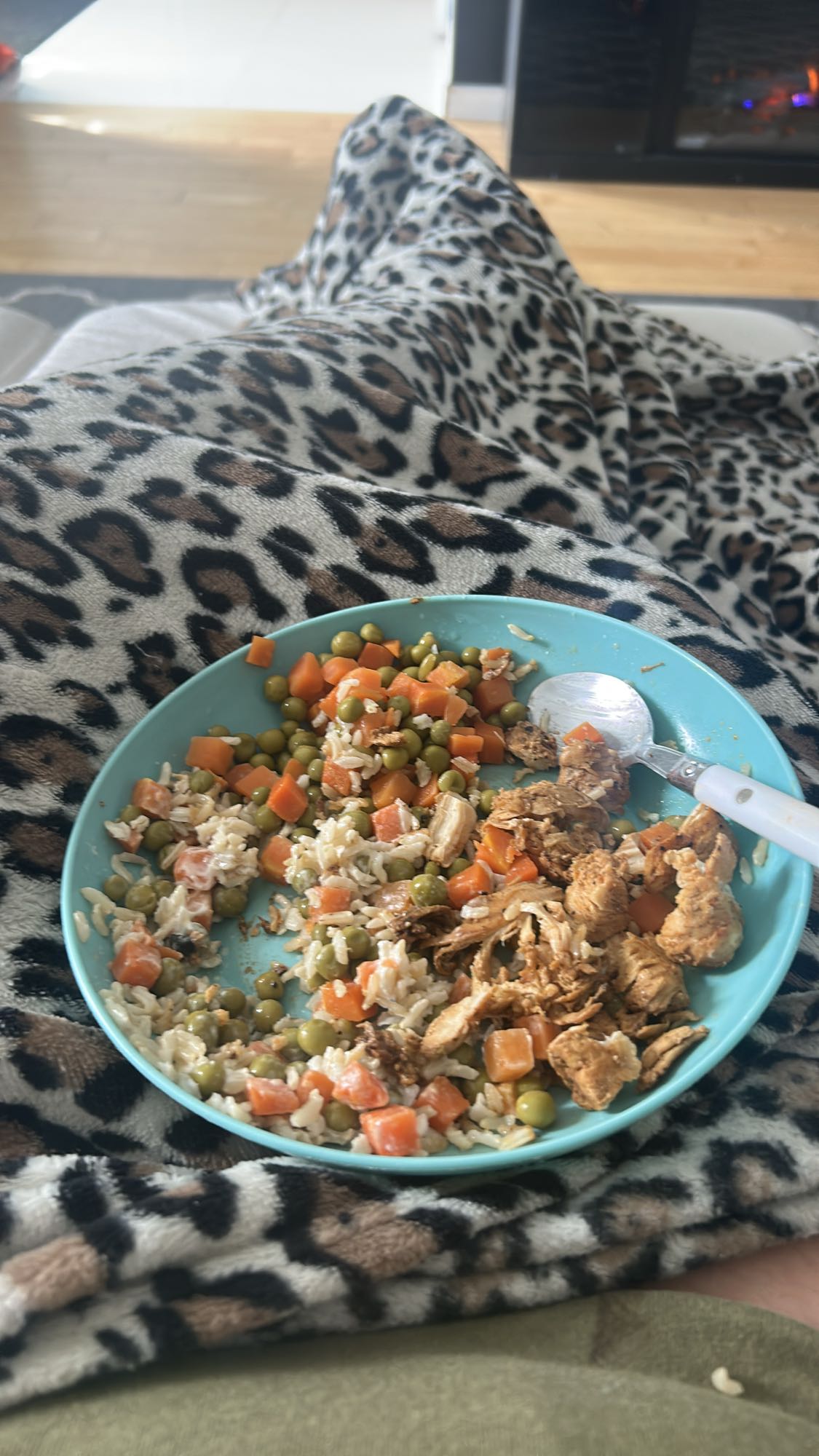 Poulet avec riz et légumes