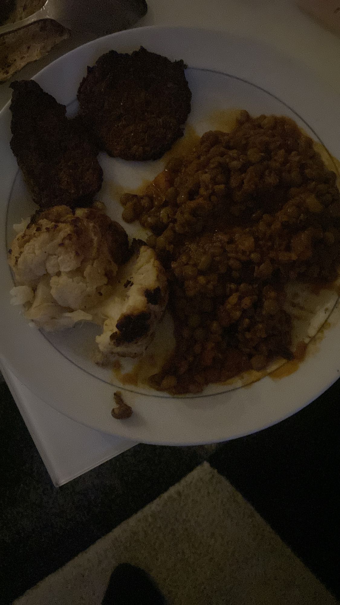 Linsgryta med blomkål