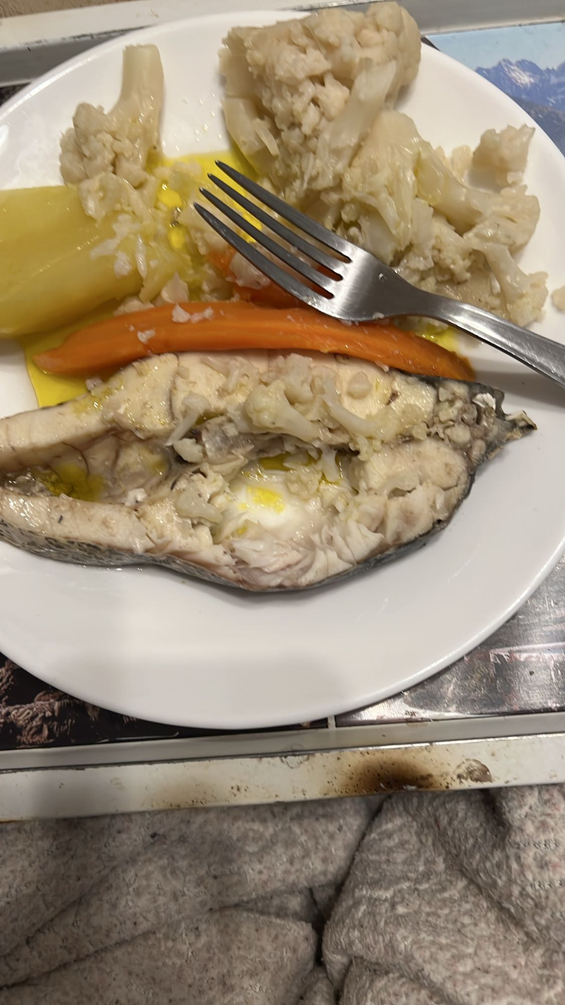Peixe com legumes