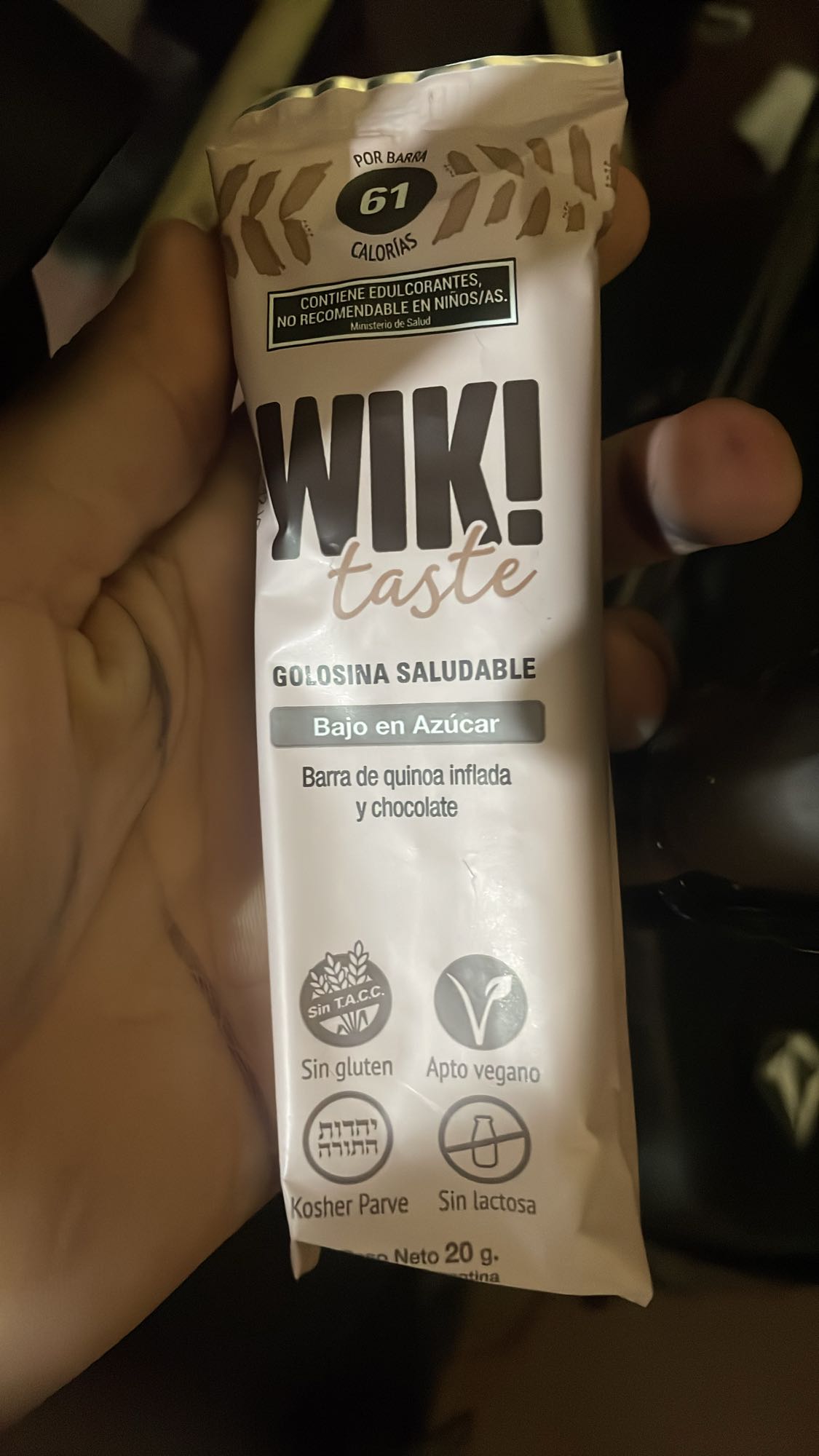 Barra de quinoa y chocolate