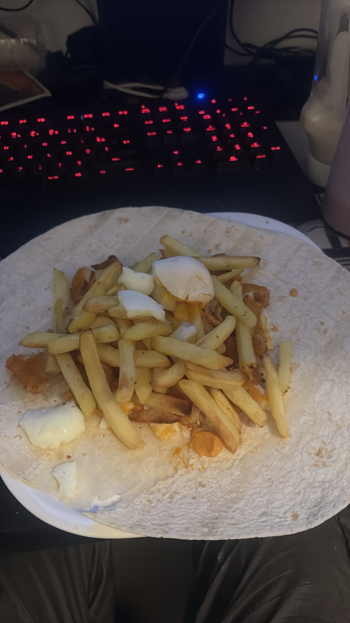 Wrap aux frites et poulet