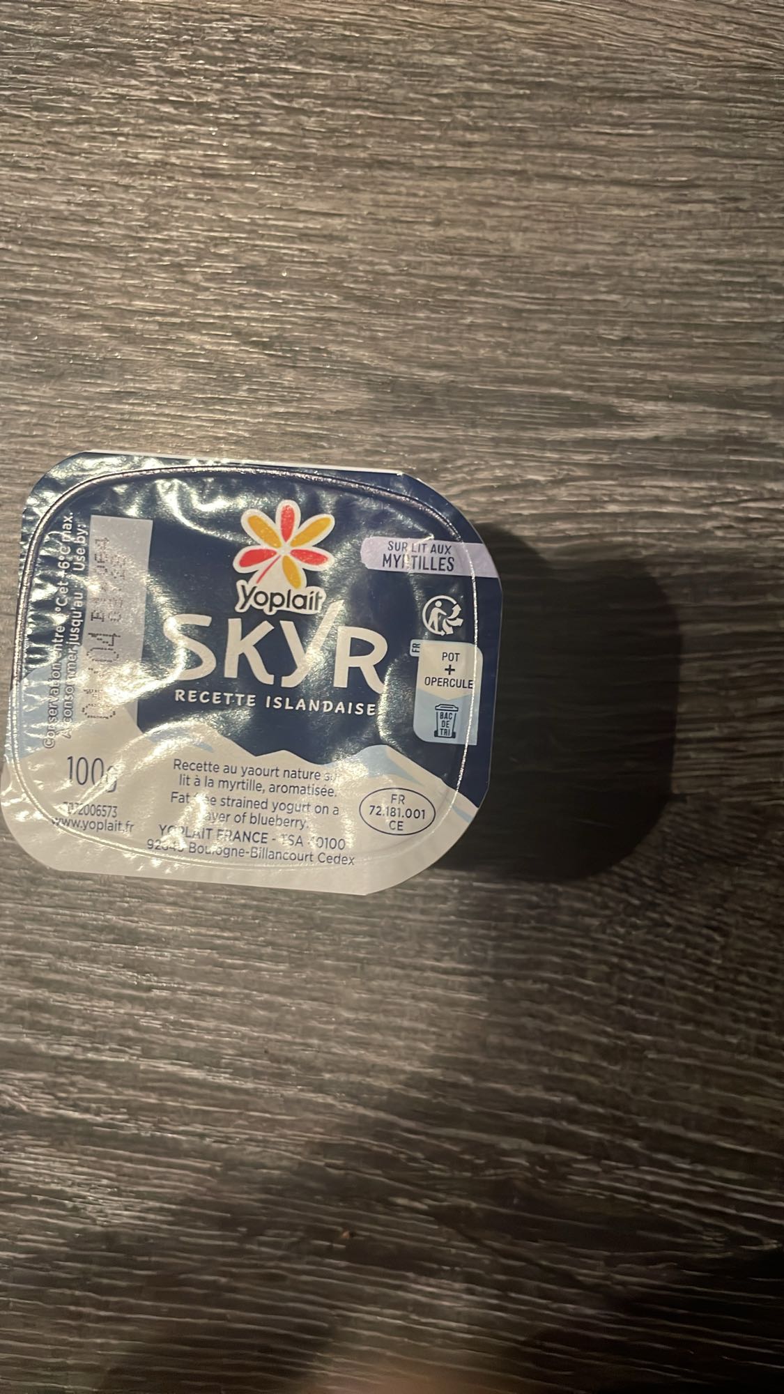 Skyr sur lit aux myrtilles