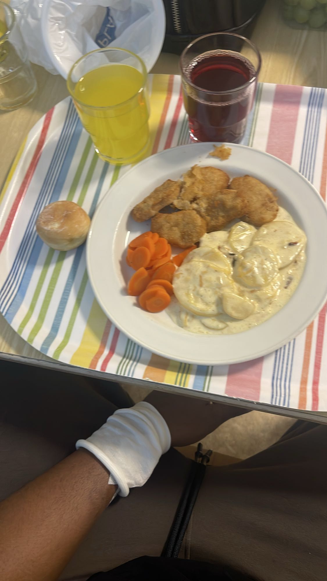 Poulet pané avec gratin