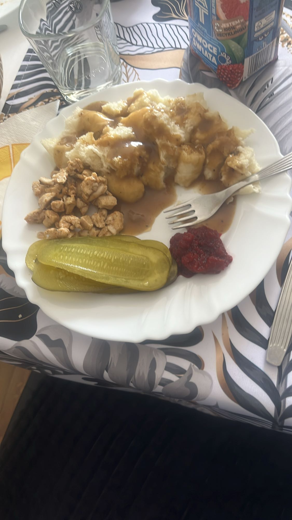 Kluski śląskie z kurczakiem