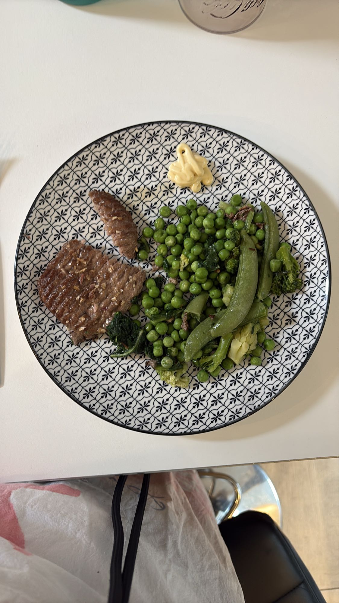 Steak avec légumes verts