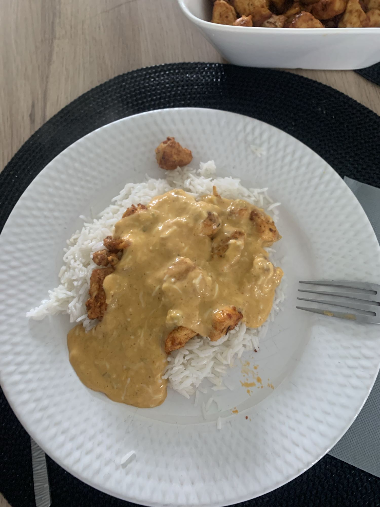 Poulet au curry avec riz