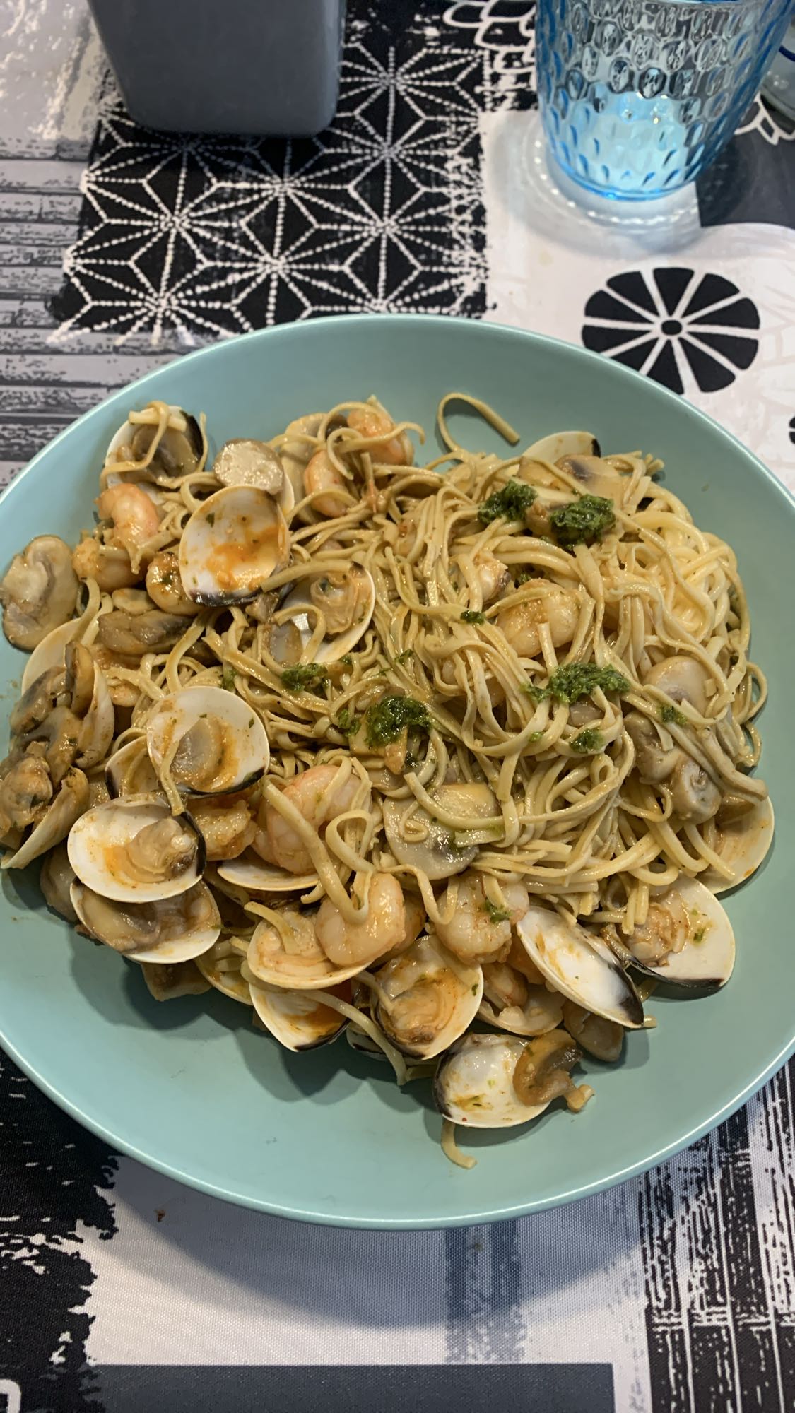 Espaguetis con mariscos