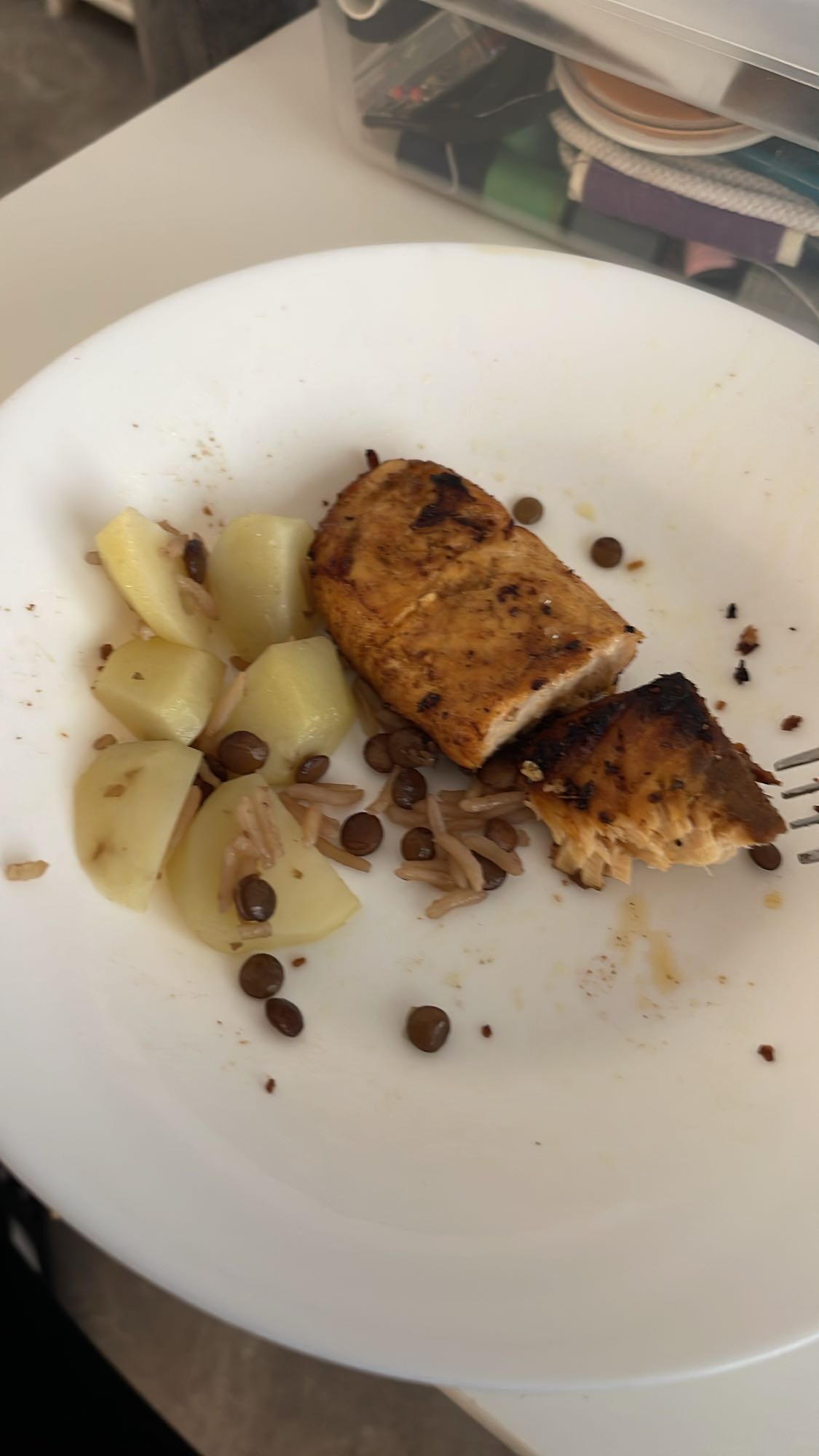 Grillad kyckling med linser