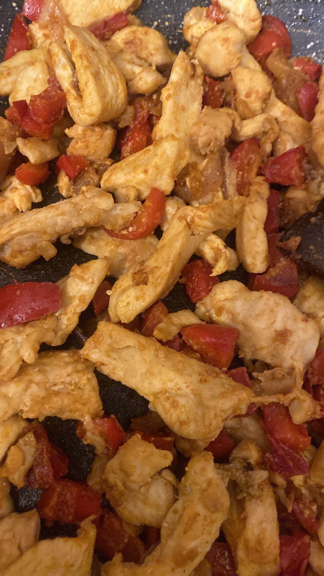 Poulet sauté aux poivrons