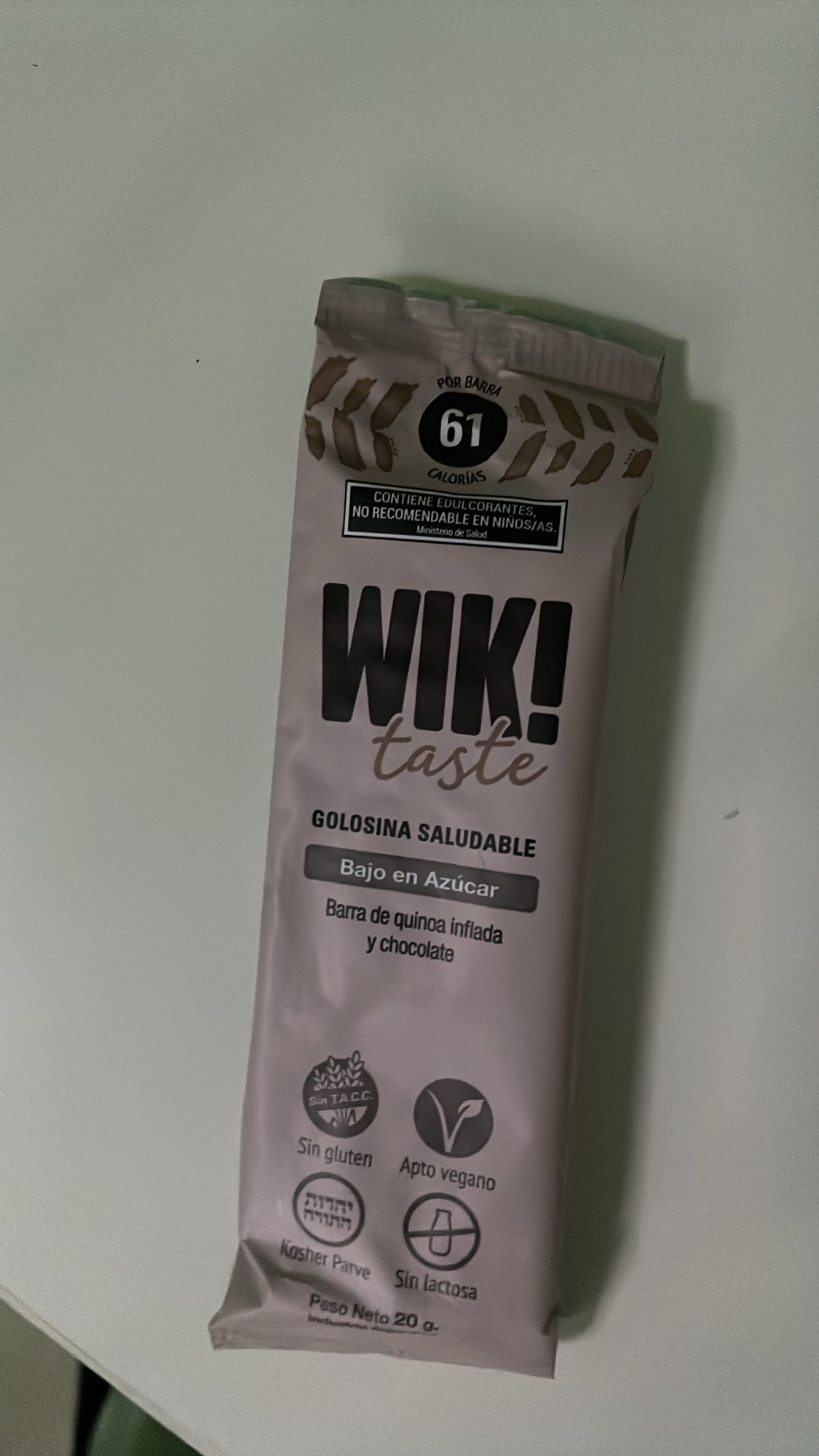 Barra de quinoa y chocolate