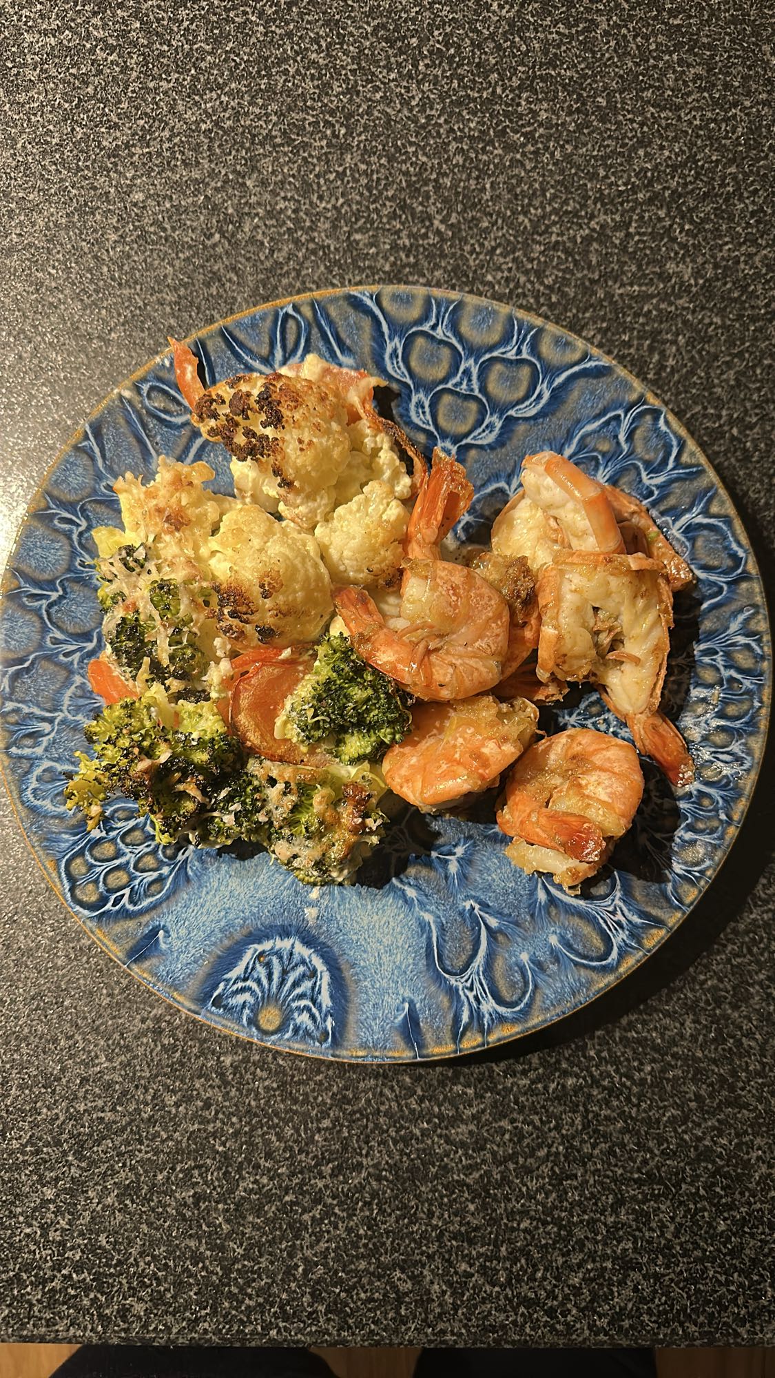 Gebackene Garnelen mit Gemüse