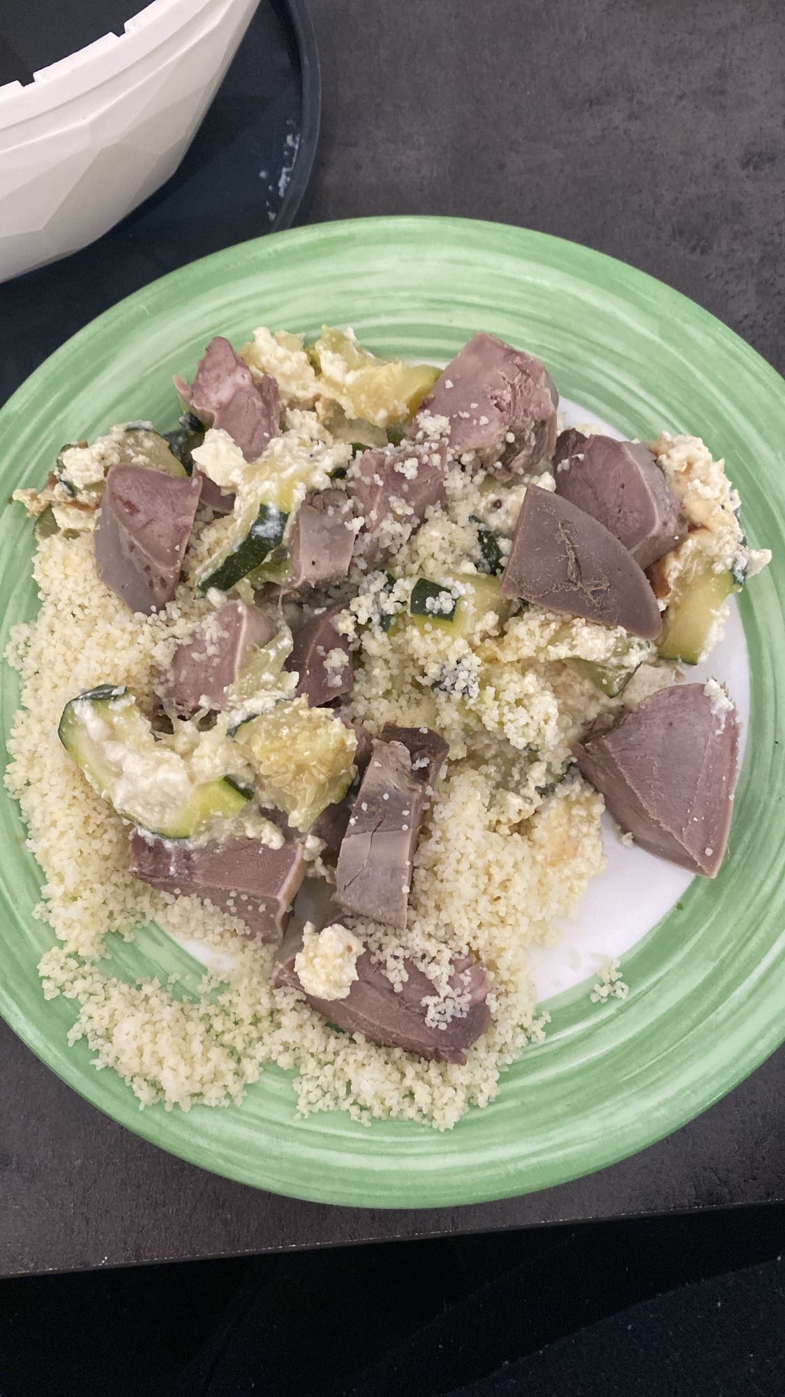 Couscous au foie et courgettes