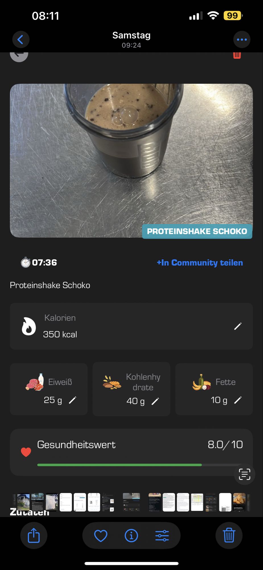 Proteinshake Schoko
