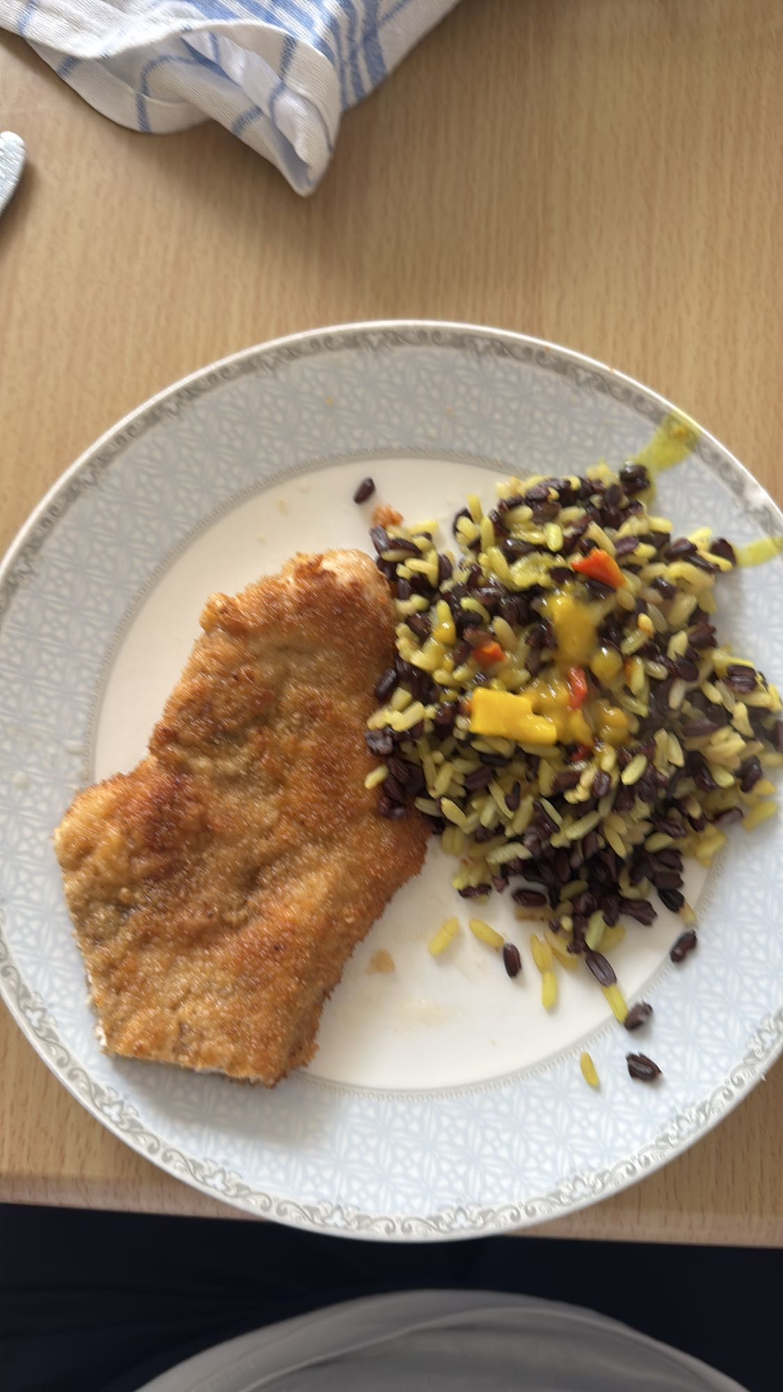 Schnitzel mit Reis