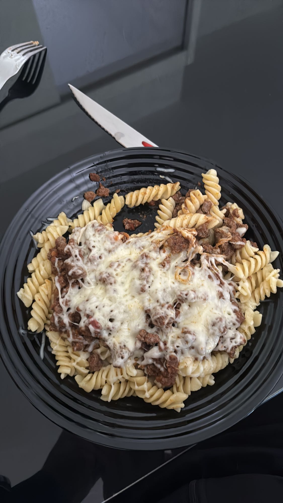 Pâtes à la viande et fromage