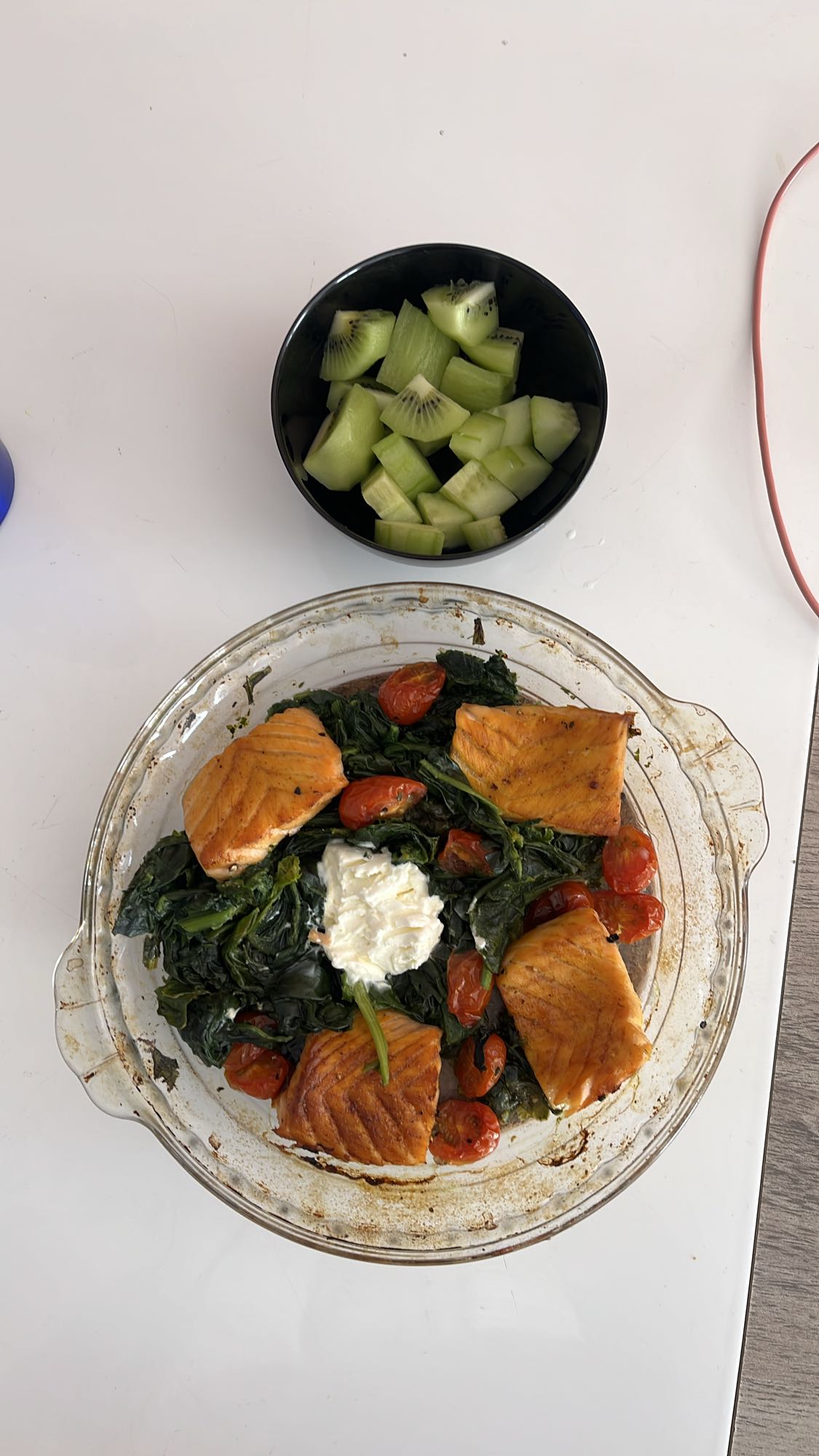 Saumon aux épinards