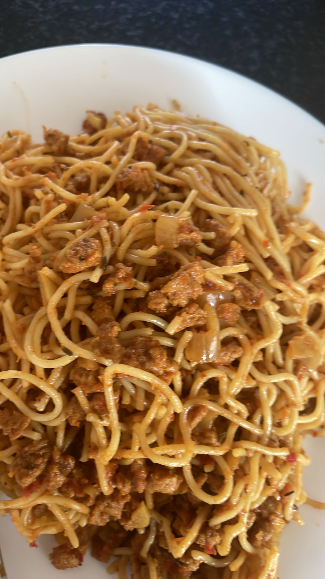 Kryddig köttfärsnudlar