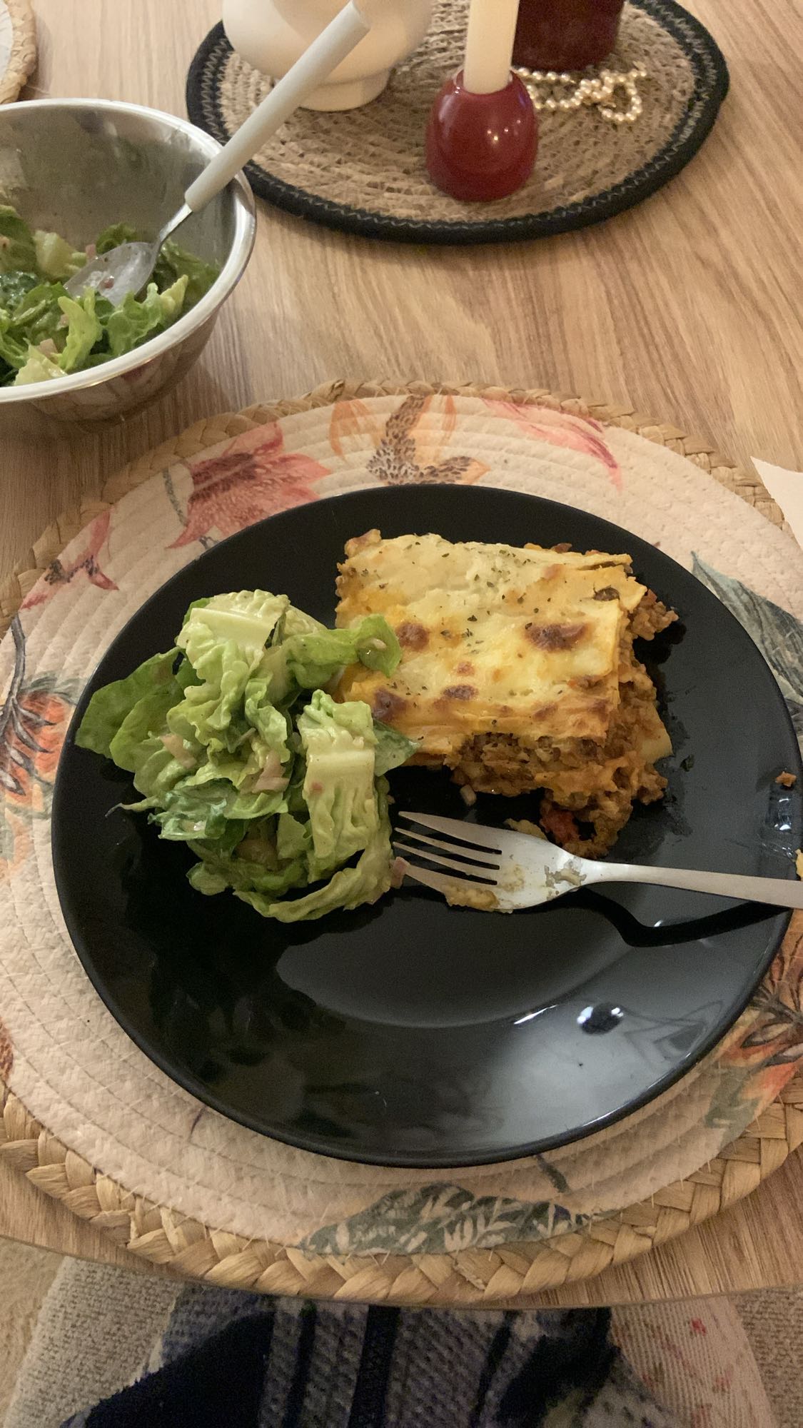 Lasagne avec salade