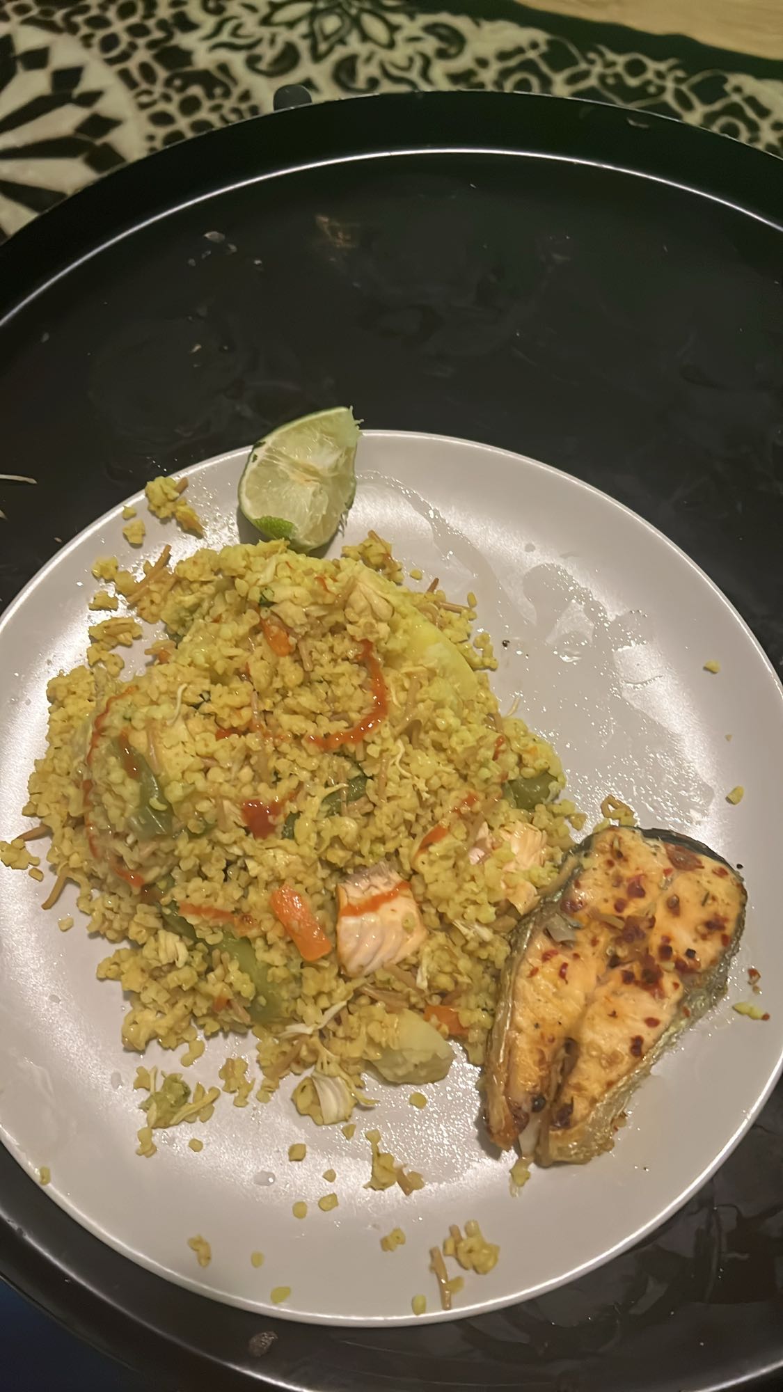 Stekt fisk med bulgur