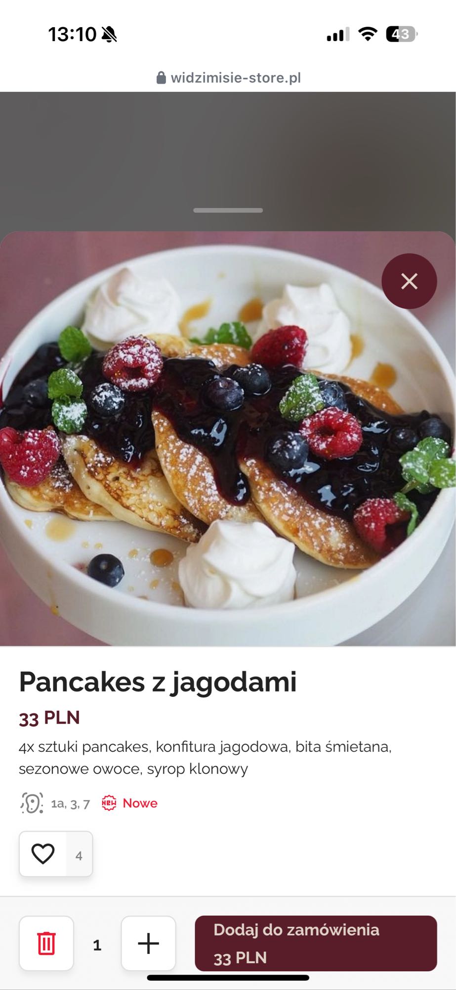 Pancakes z jagodami