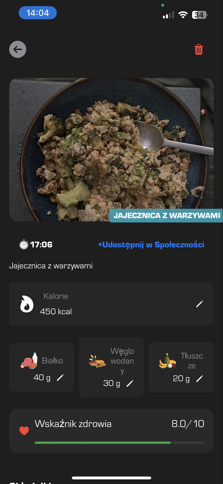 Jajecznica z warzywami