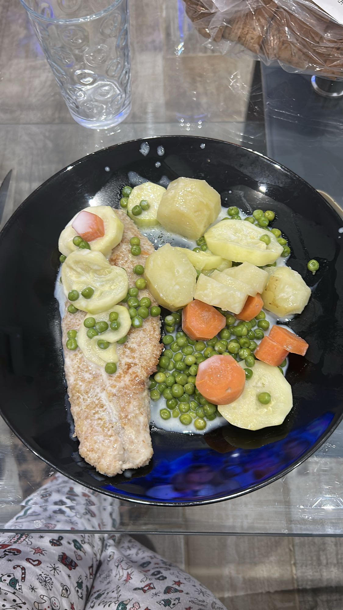 Poisson pané aux légumes
