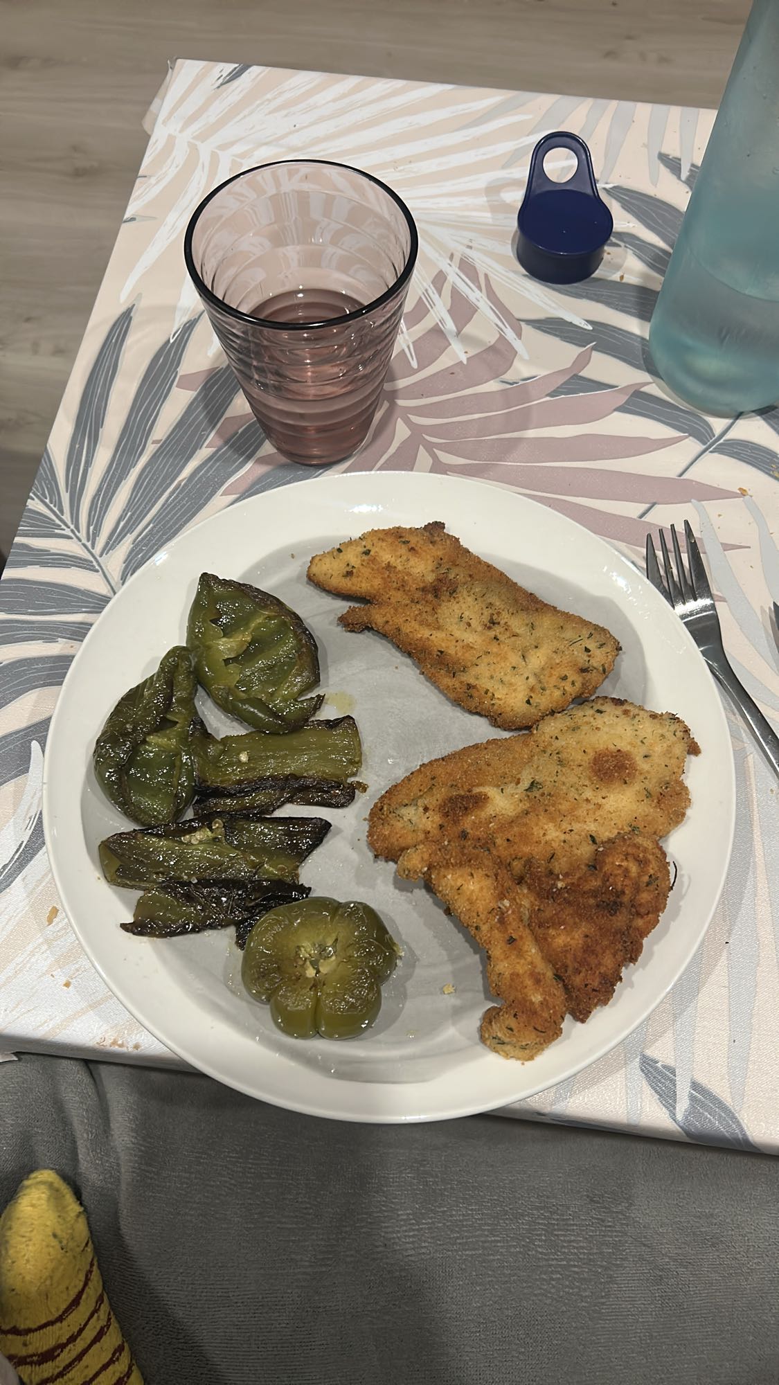 Milanesa con pimientos