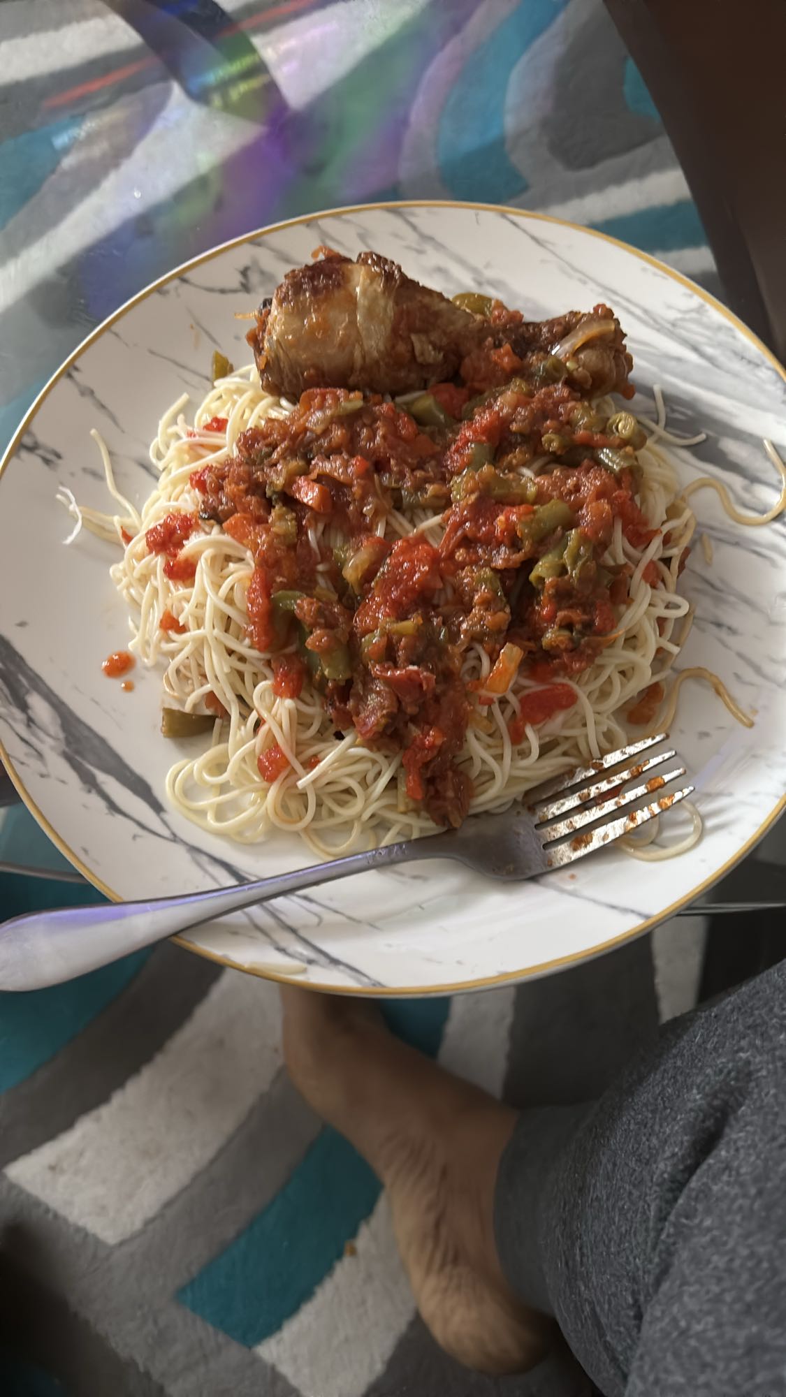 Spaghetti au poulet