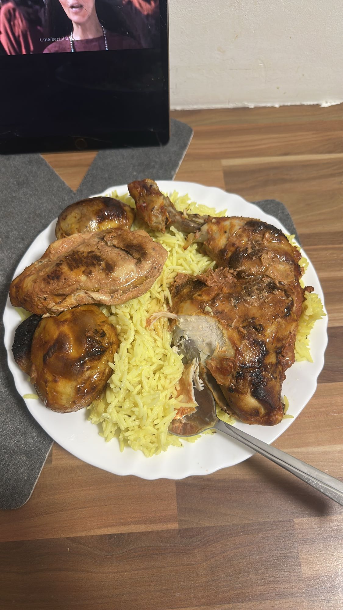 Gegrilltes Hähnchen mit Reis