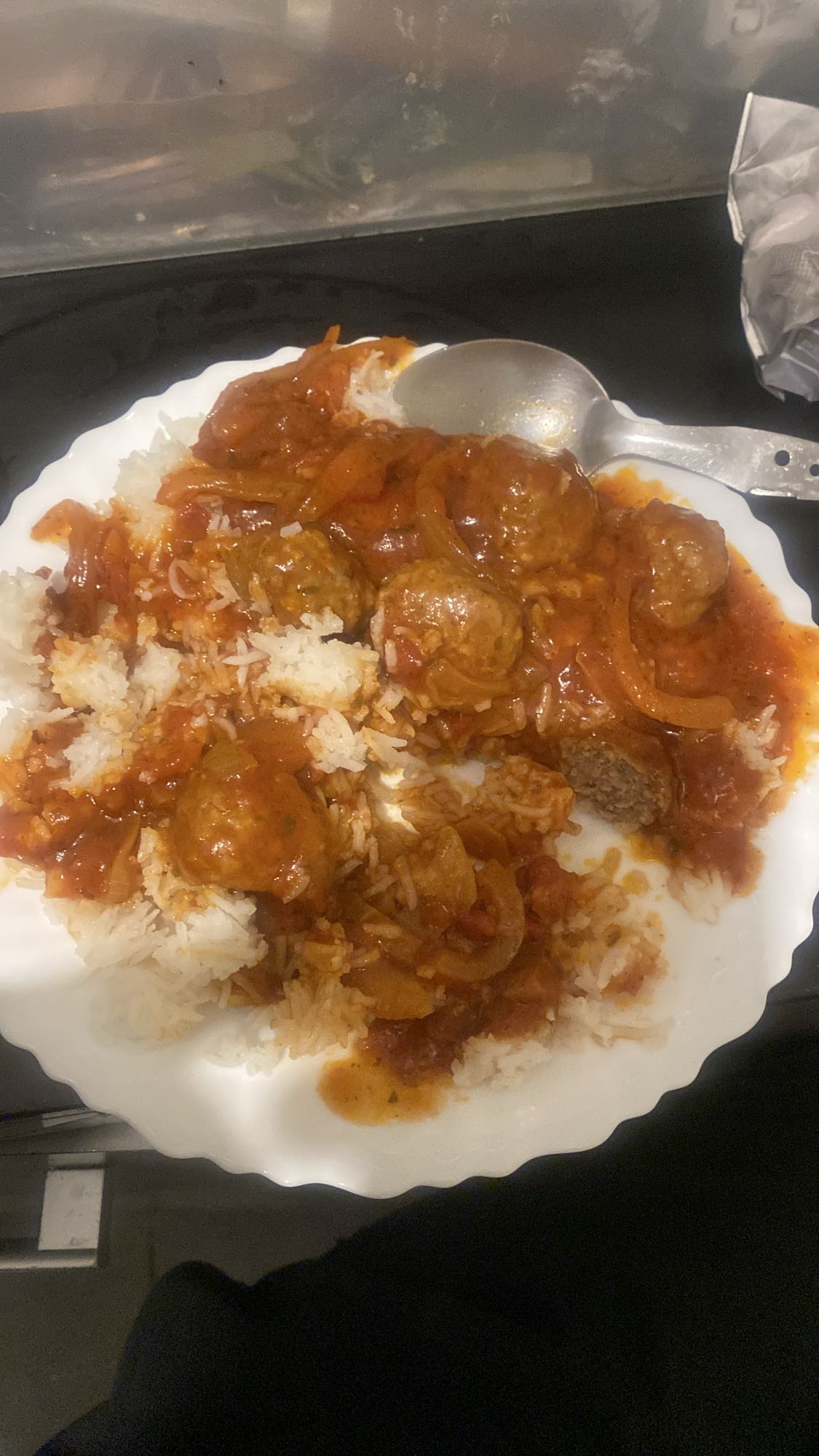 Boulettes de viande et riz