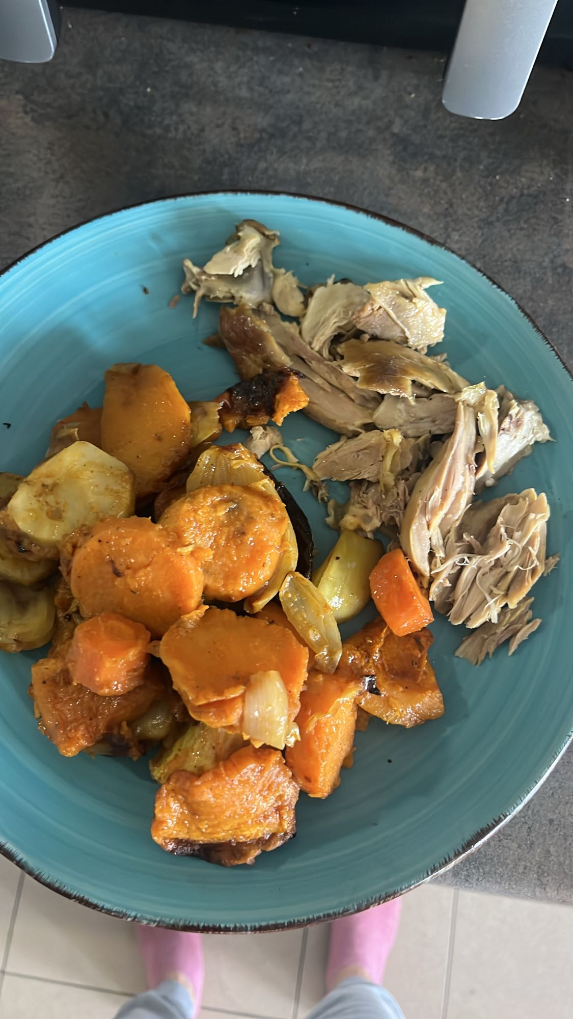 Poulet rôti et légumes