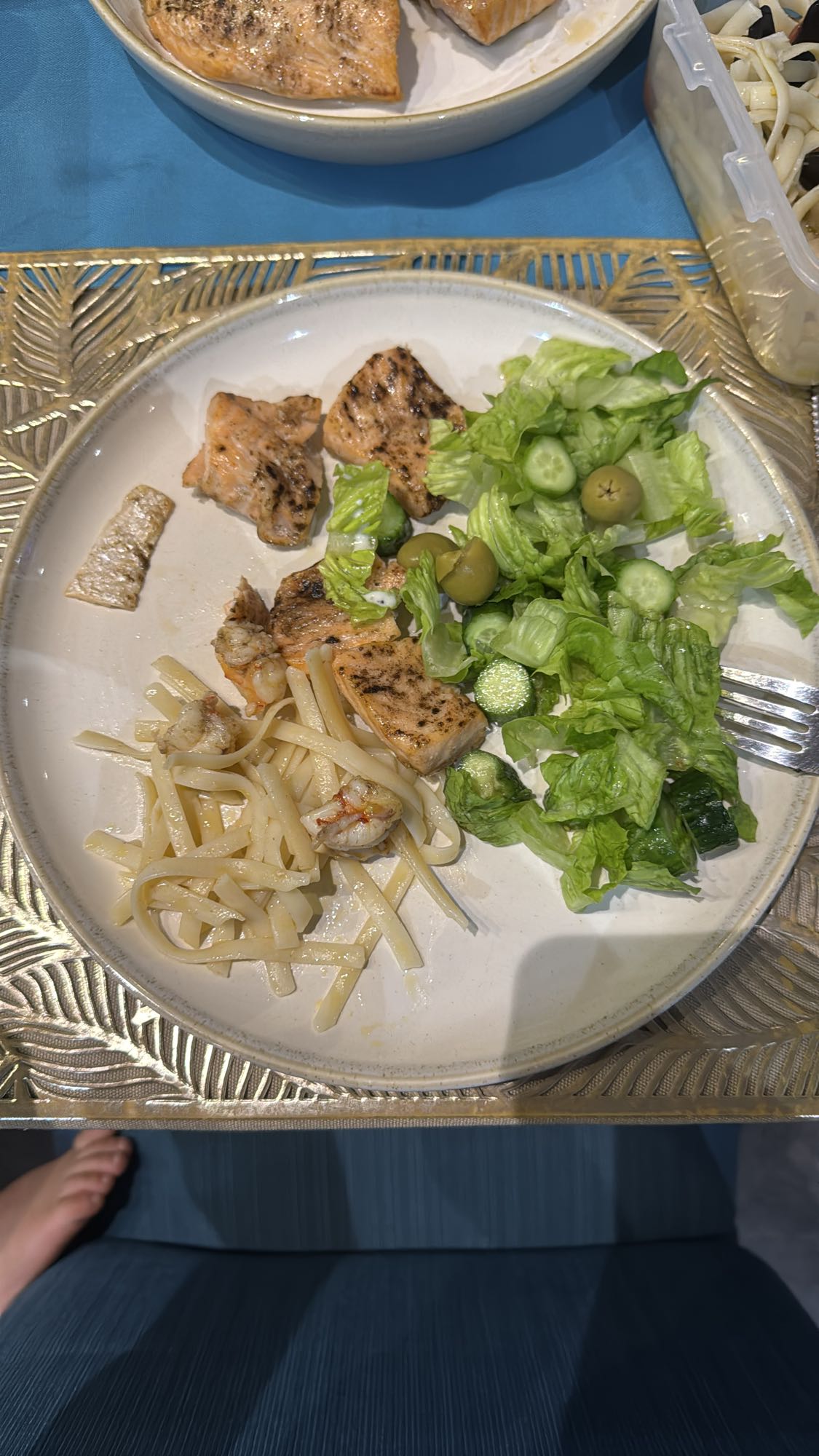Grilled Salmon with Pasta