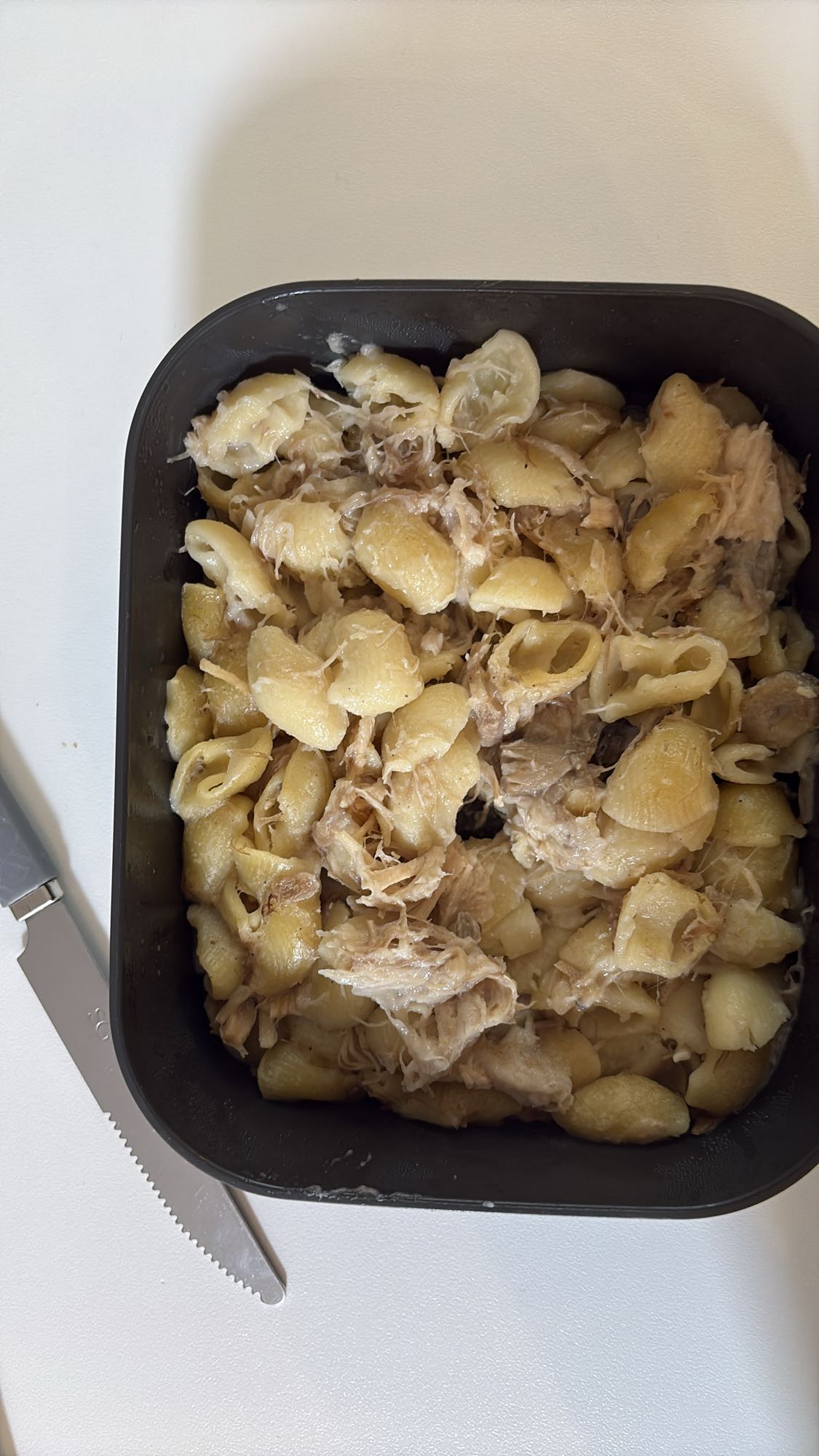 Pâtes au poulet effiloché