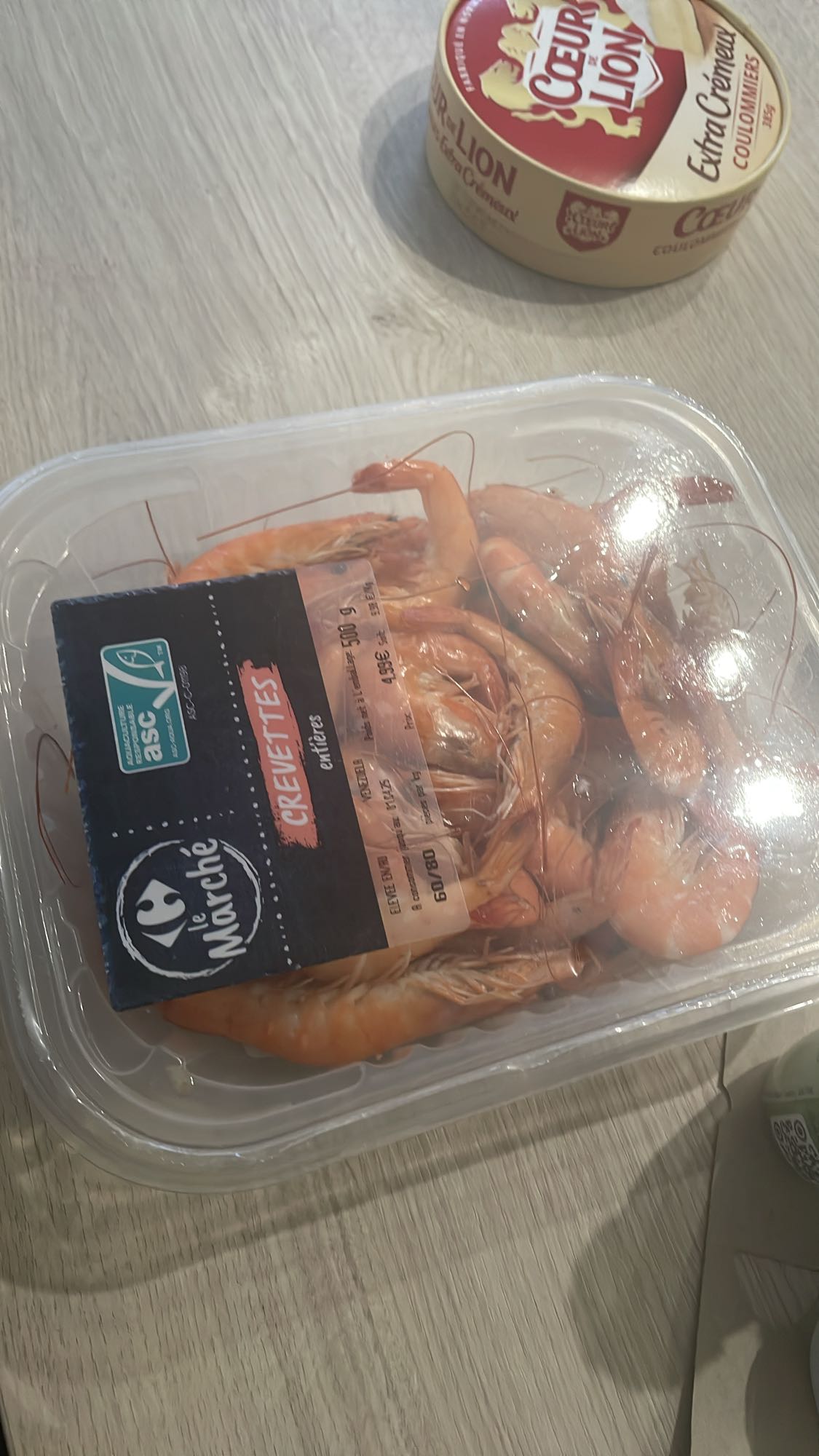 Crevettes et fromage