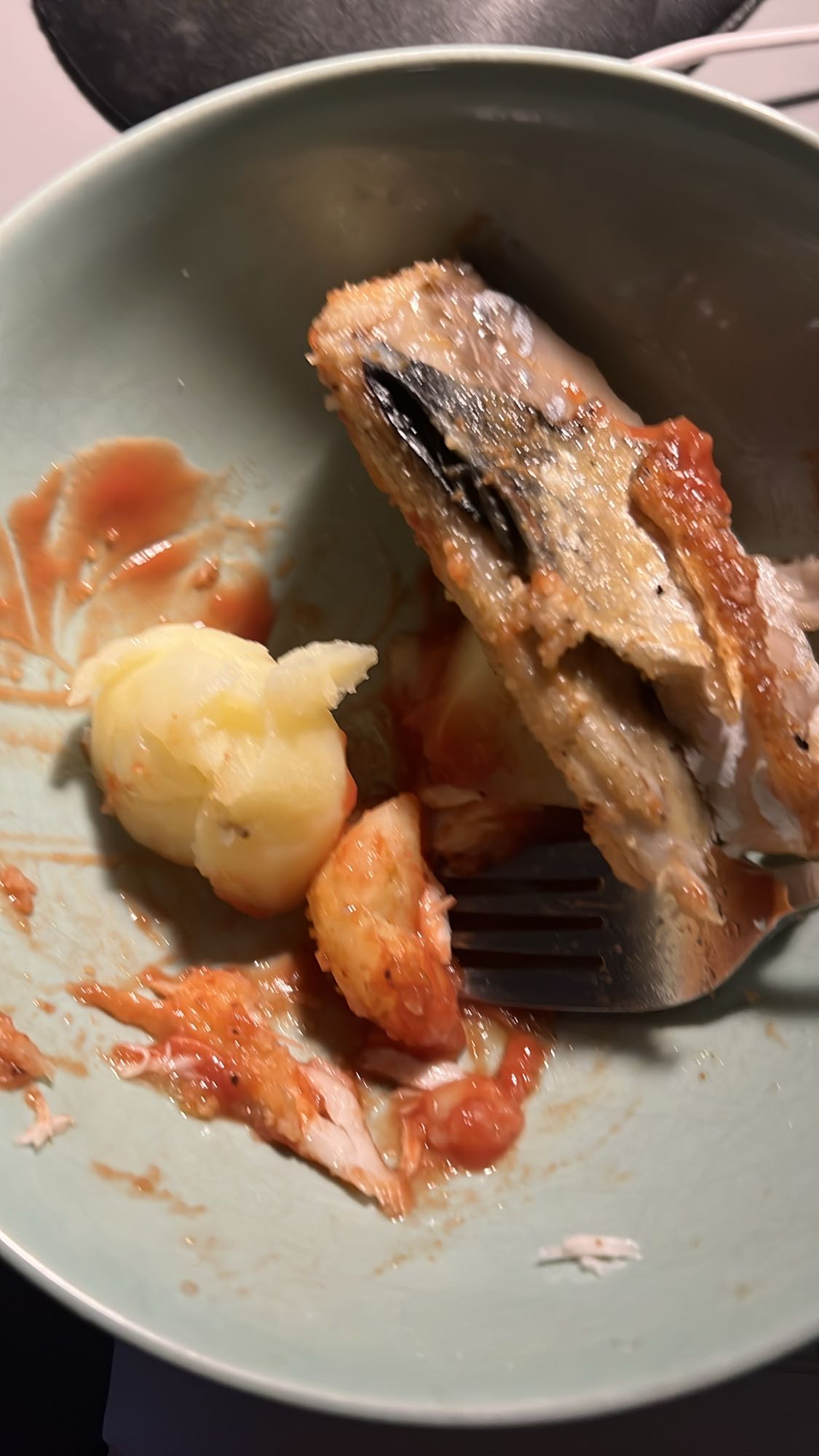 Stekt fisk med potatis