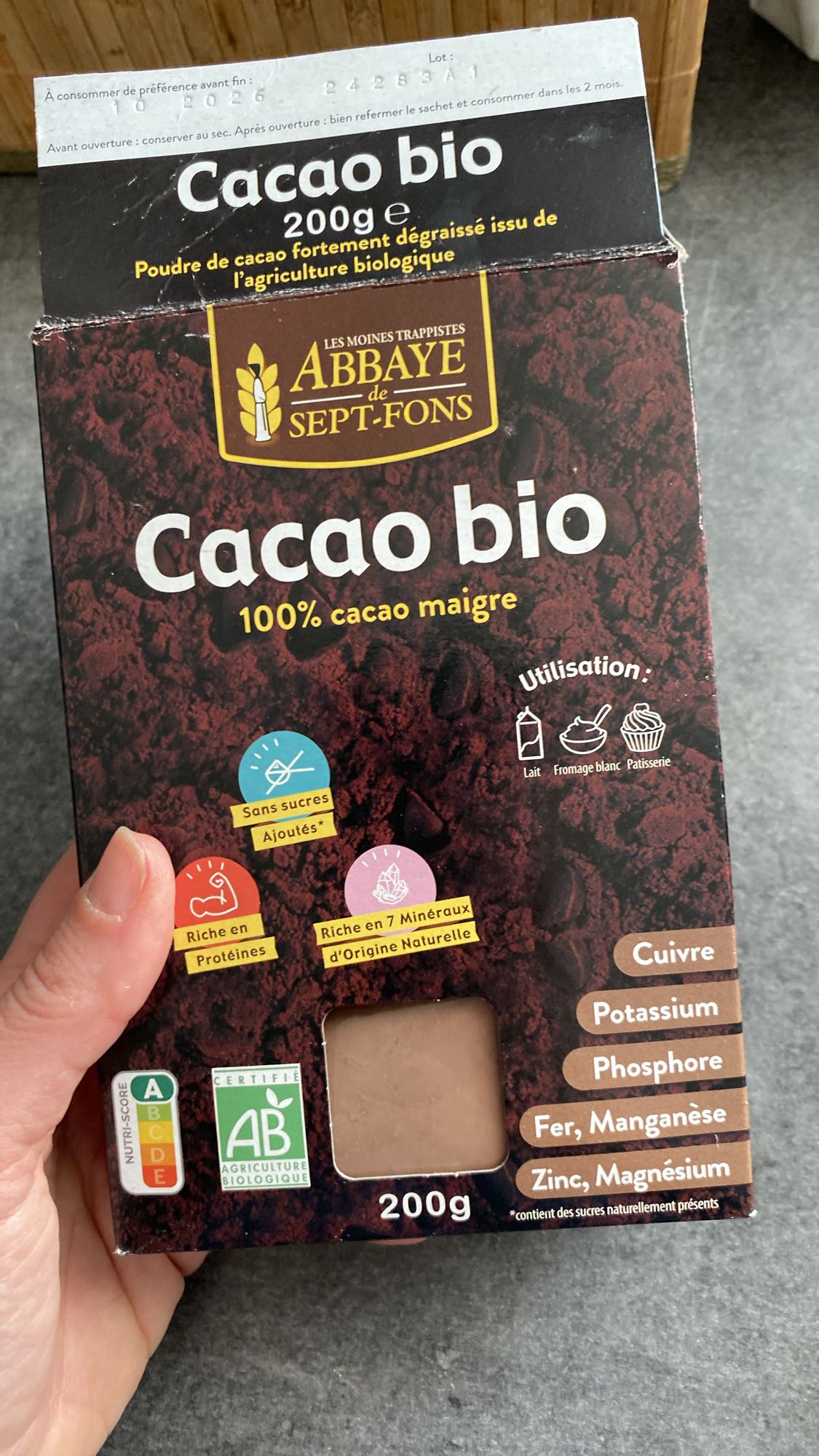 Cacao bio maigre