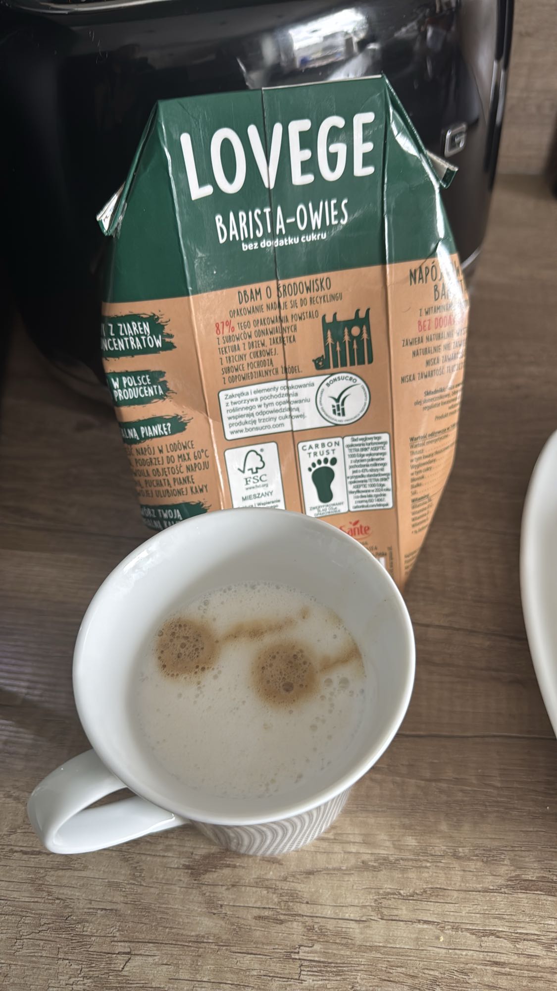 Kawa z mlekiem owsianym